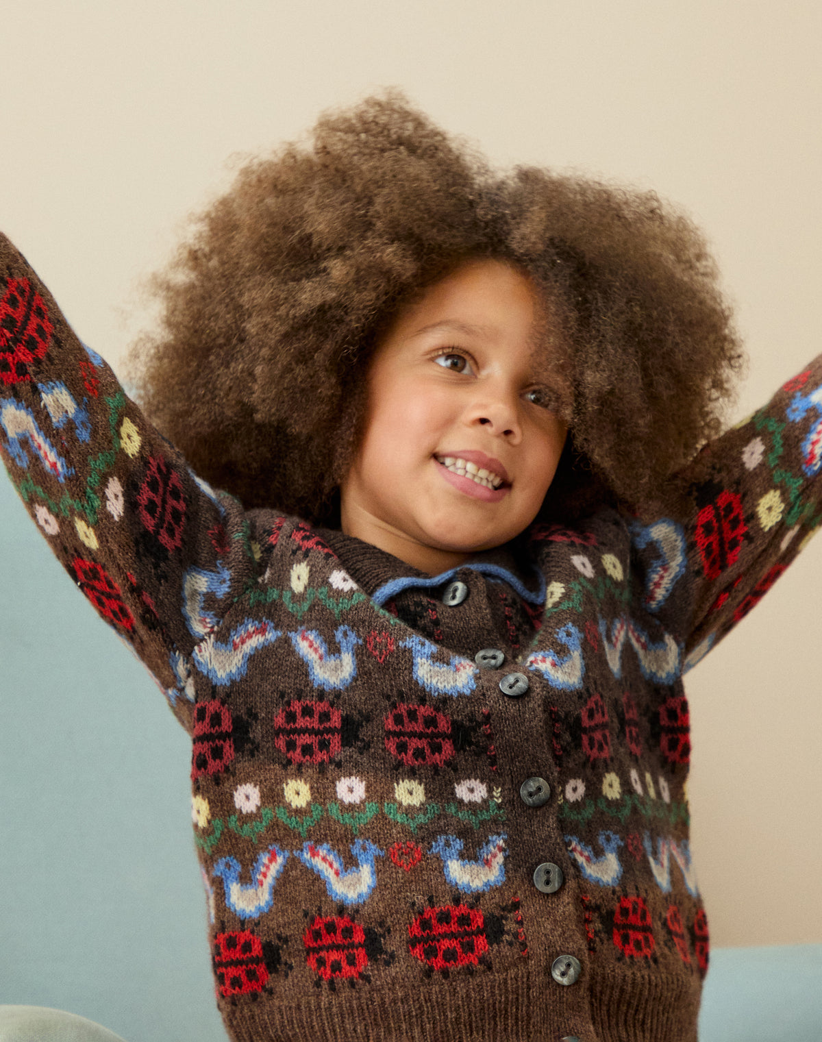 Merino Lambswool Ladybird Cardigan