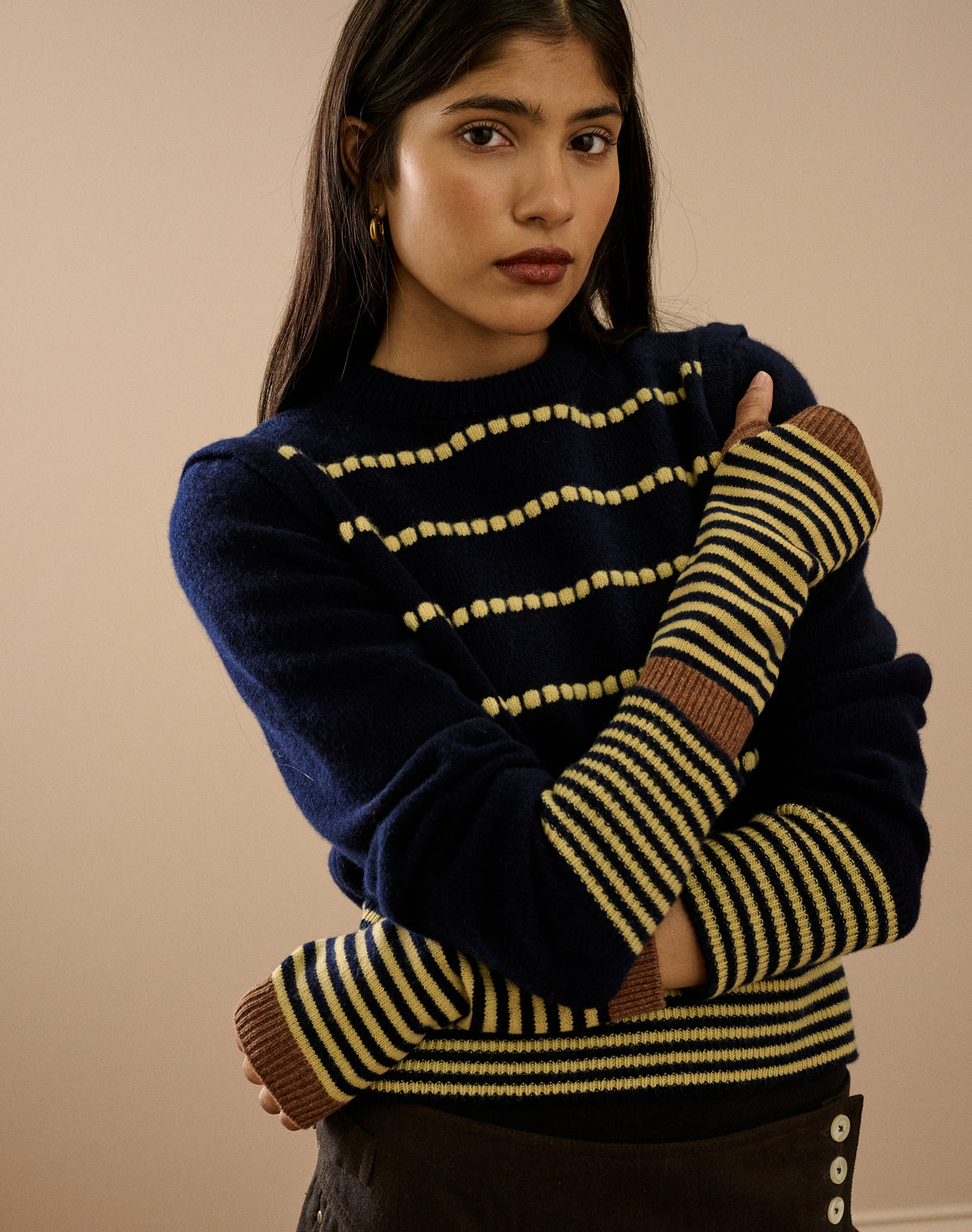 The Colour Block Stripe Wristwarmers