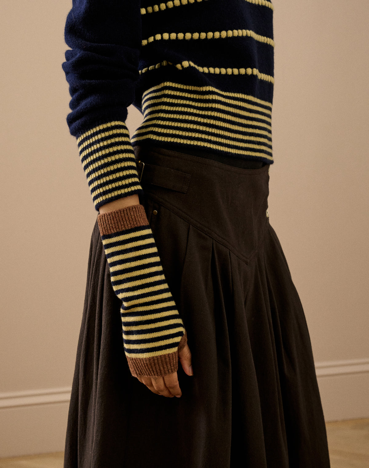 The Colour Block Stripe Wristwarmers