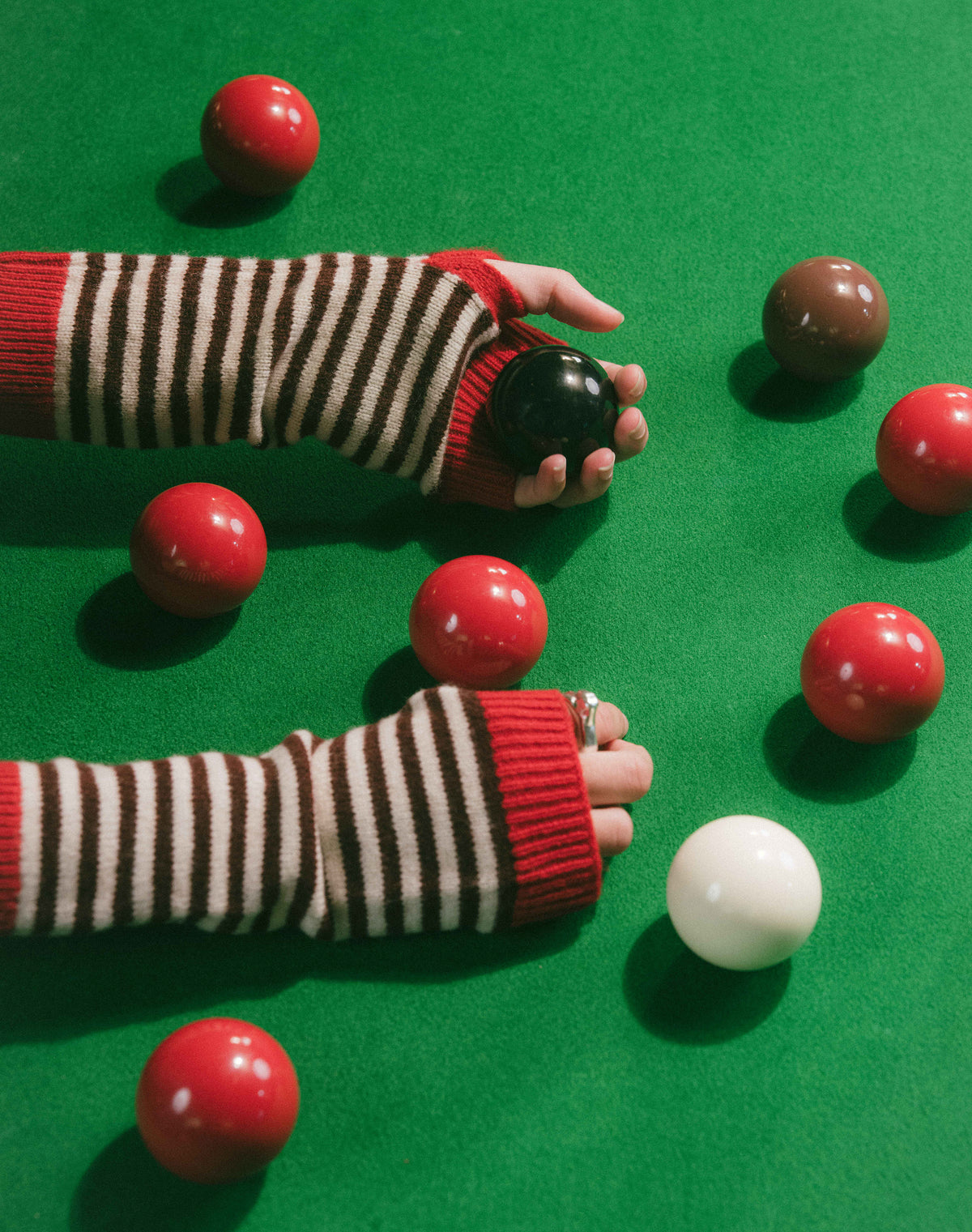 The Colour Block Stripe Wristwarmers