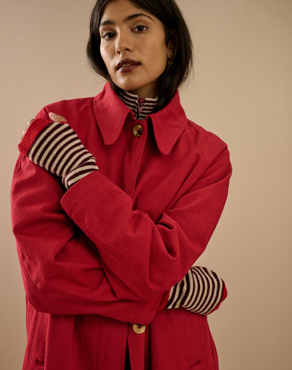 The Colour Block Stripe Wristwarmers