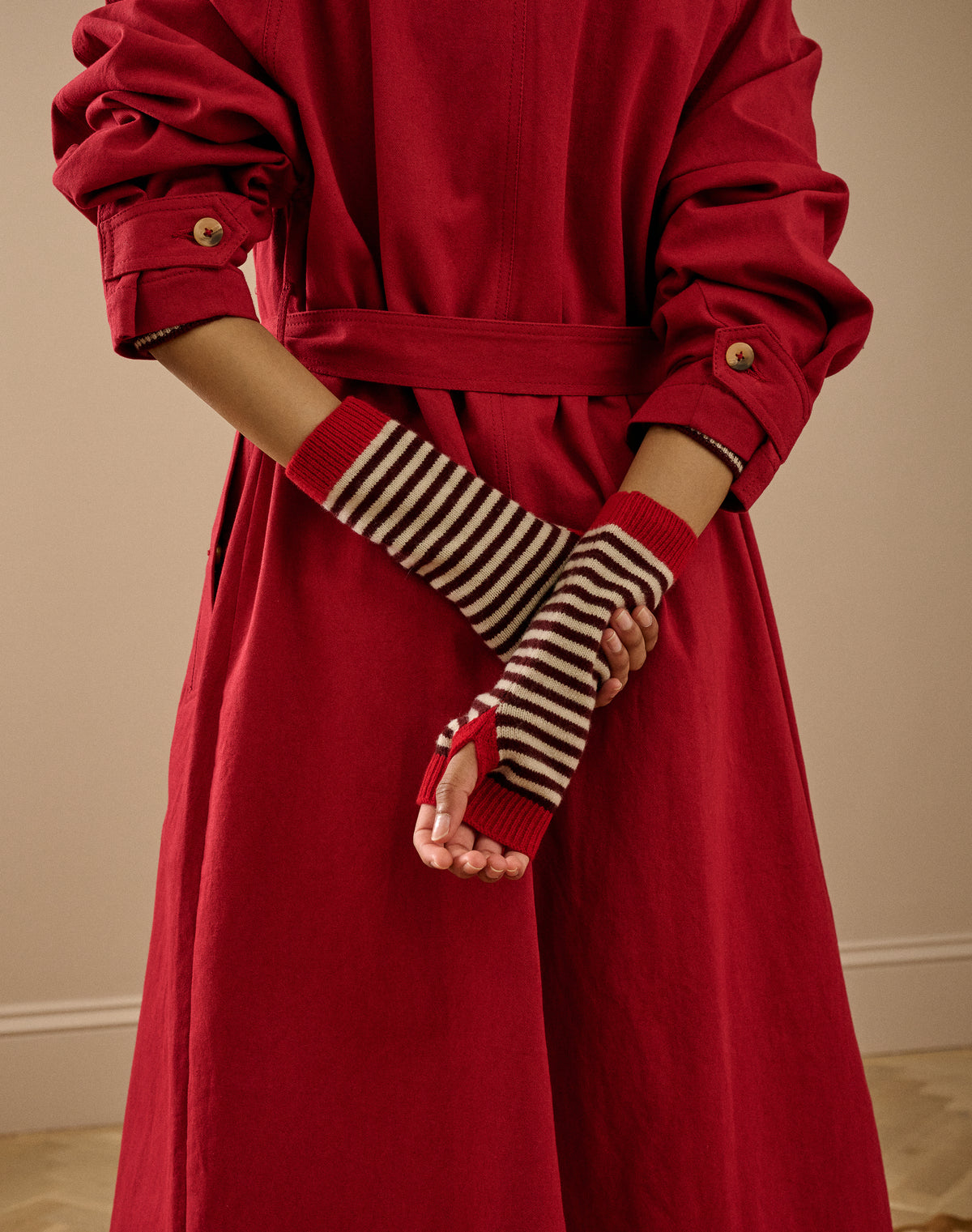 The Colour Block Stripe Wristwarmers