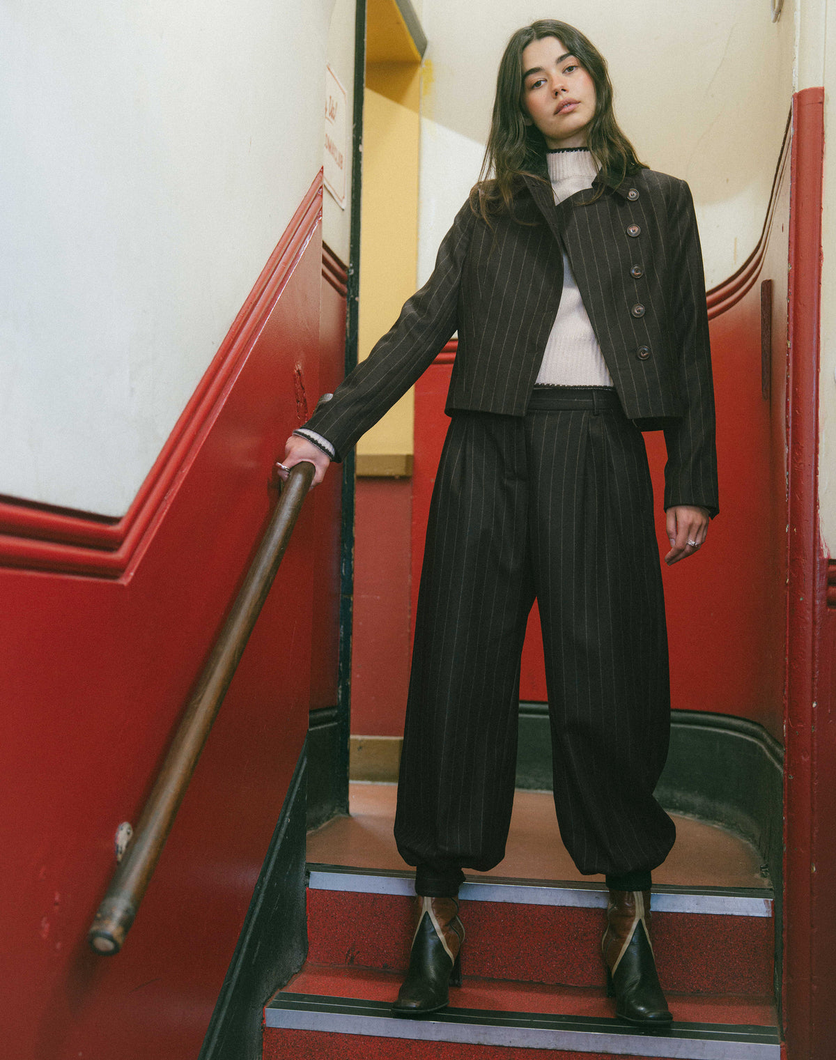 The Wool Pin Stripe Trousers