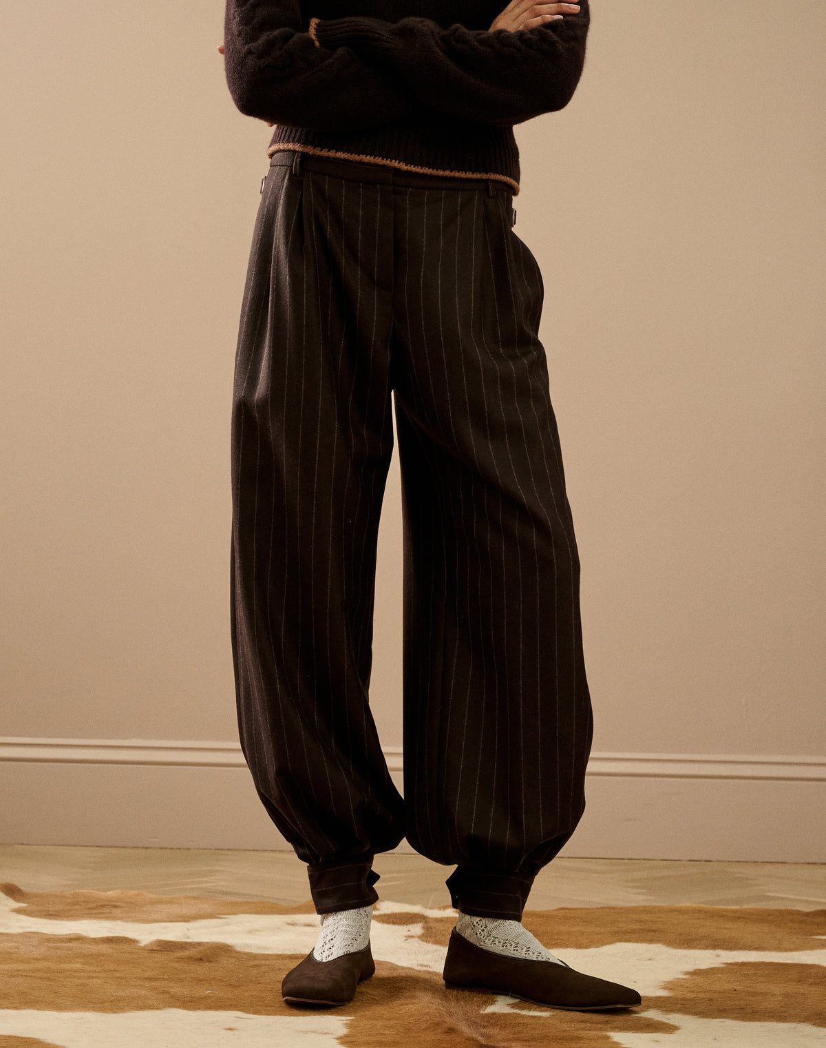 The Wool Pin Stripe Trousers