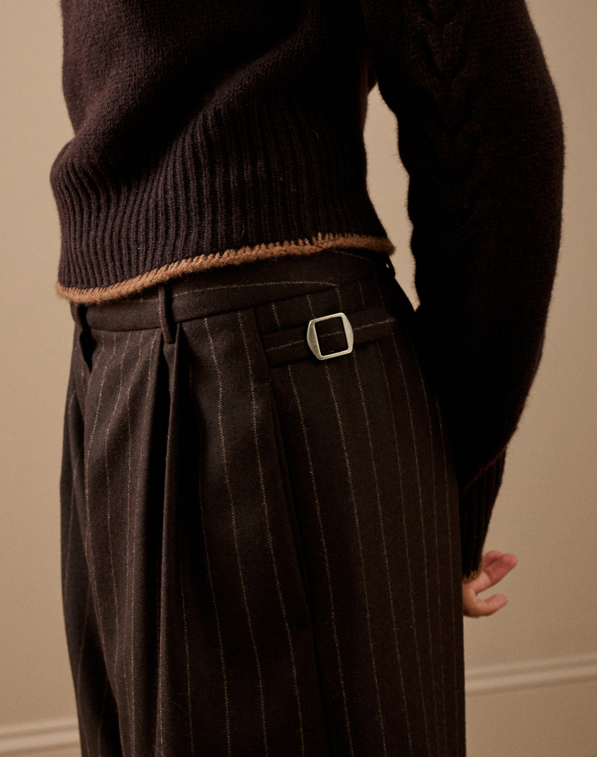 The Wool Pin Stripe Trousers