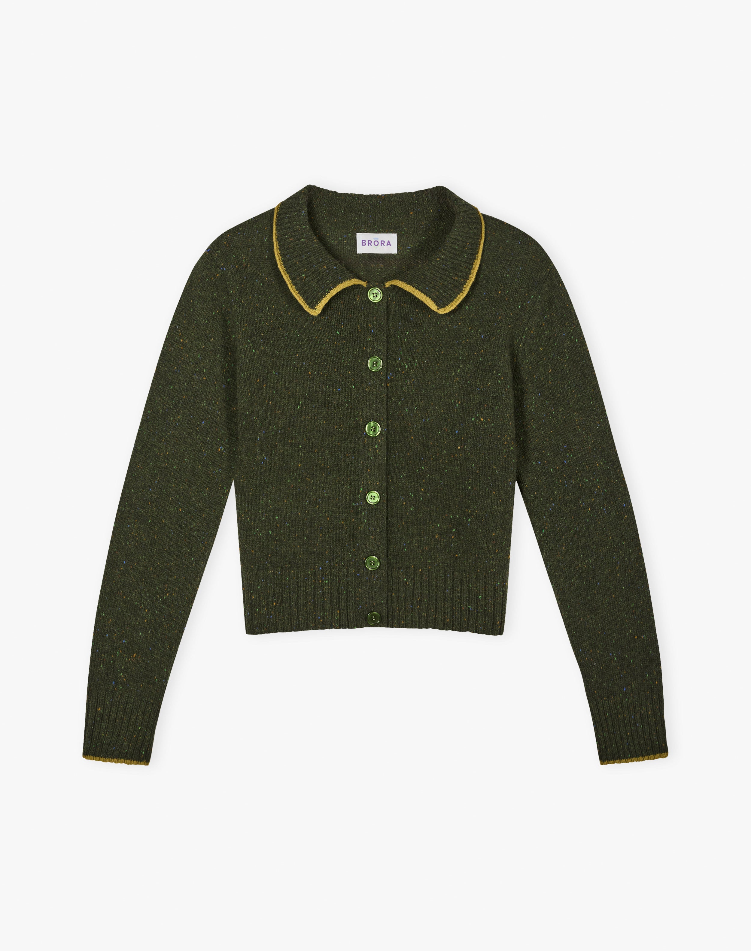 Wool Donegal Collared Cardigan