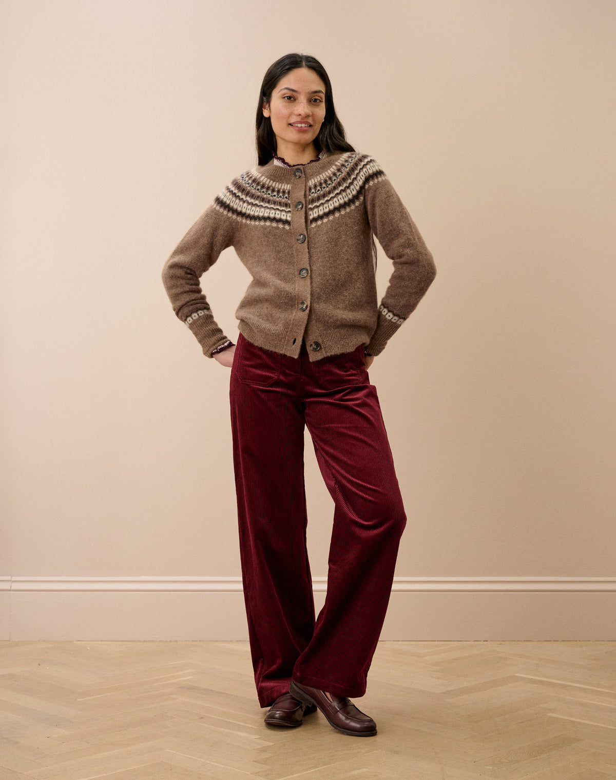 Alpaca Fair Isle Yoke Cardigan