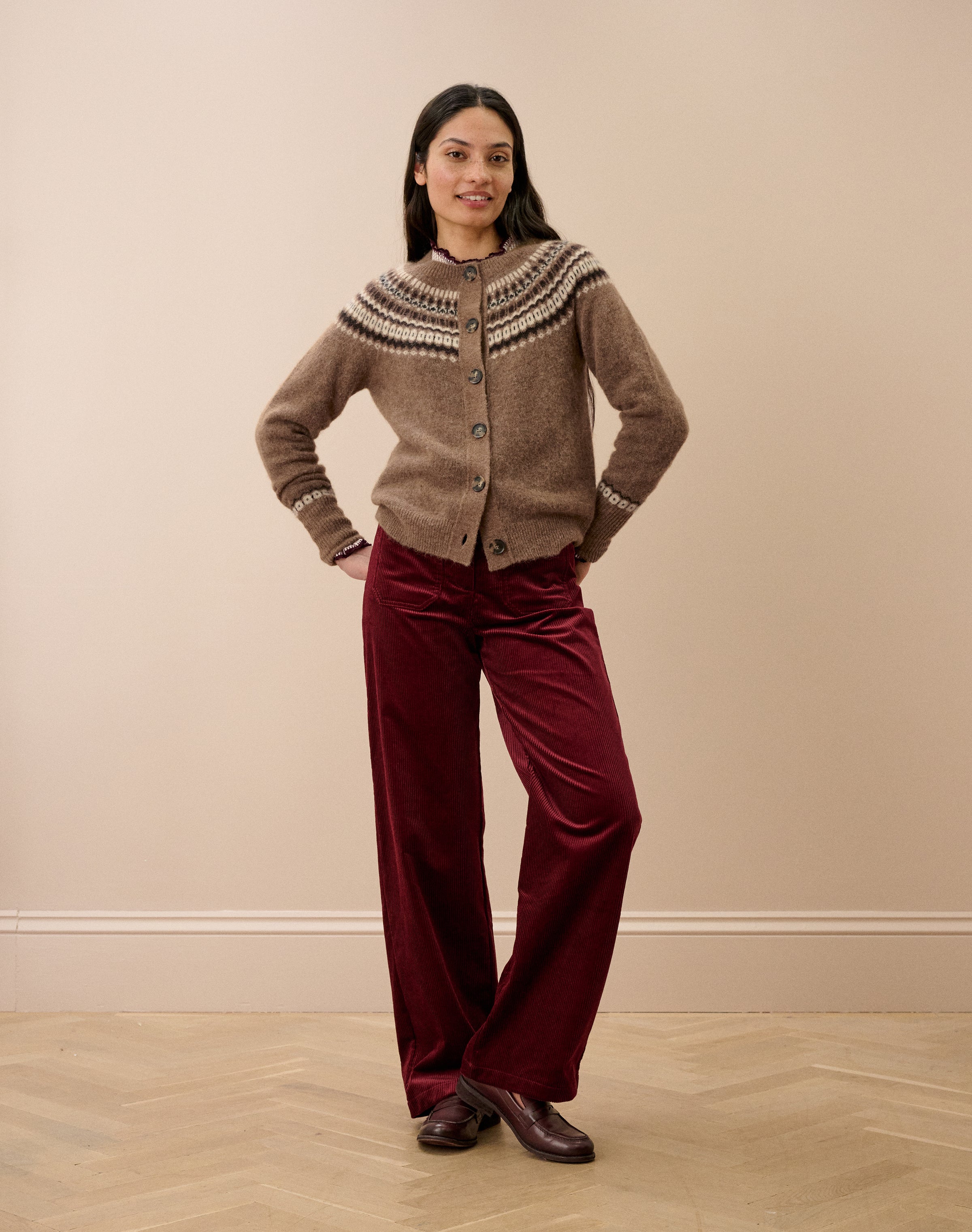 Alpaca Fair Isle Yoke Cardigan