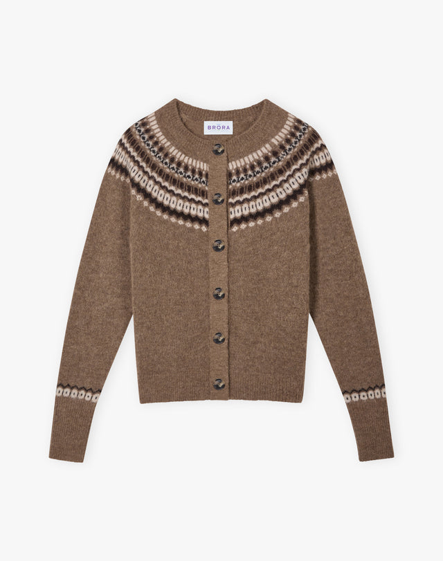 Alpaca Fair Isle Yoke Cardigan