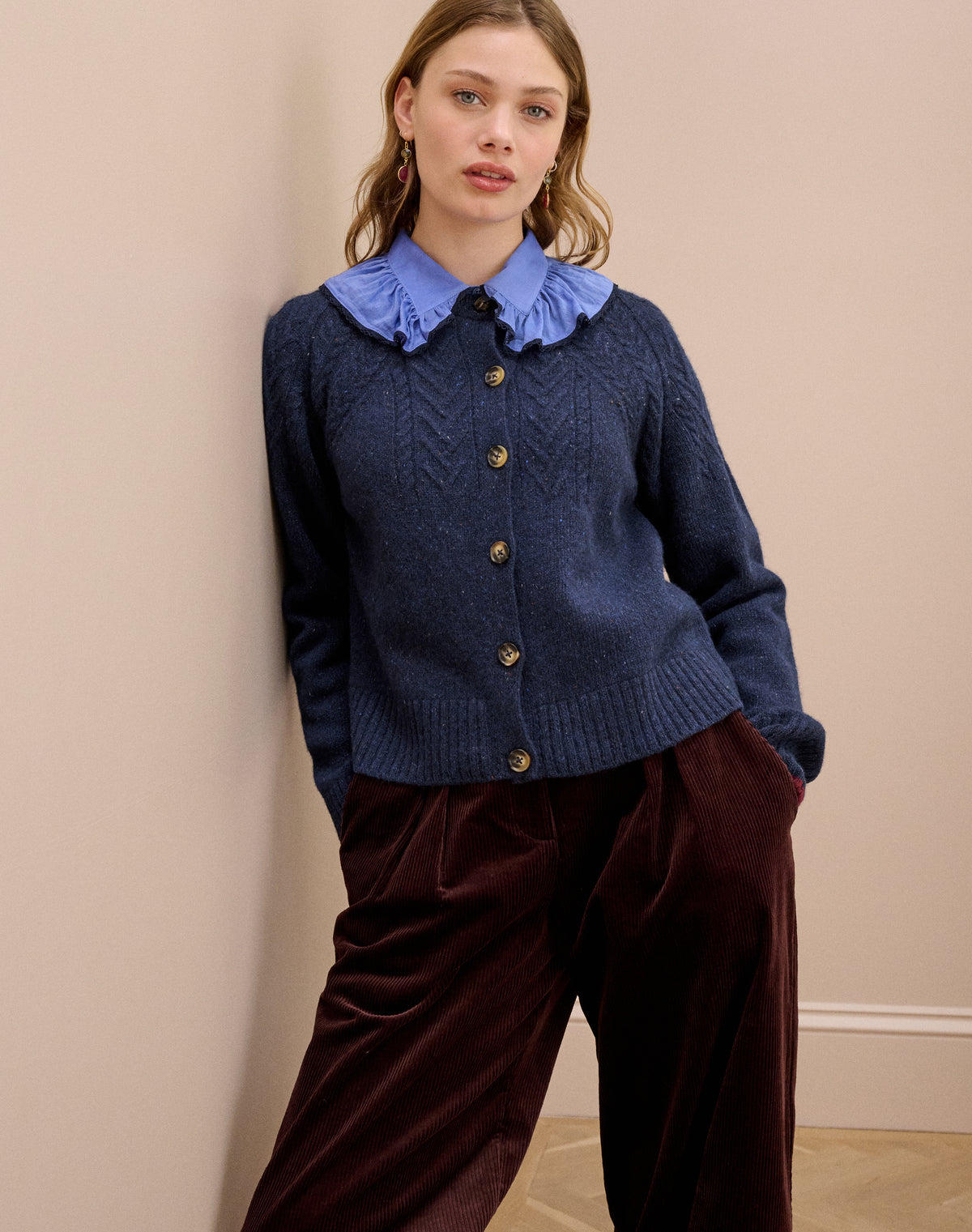 Wool Donegal Guernsey Cardigan