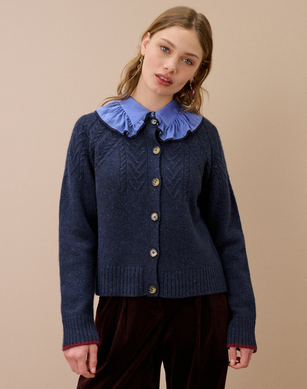 Wool Donegal Guernsey Cardigan