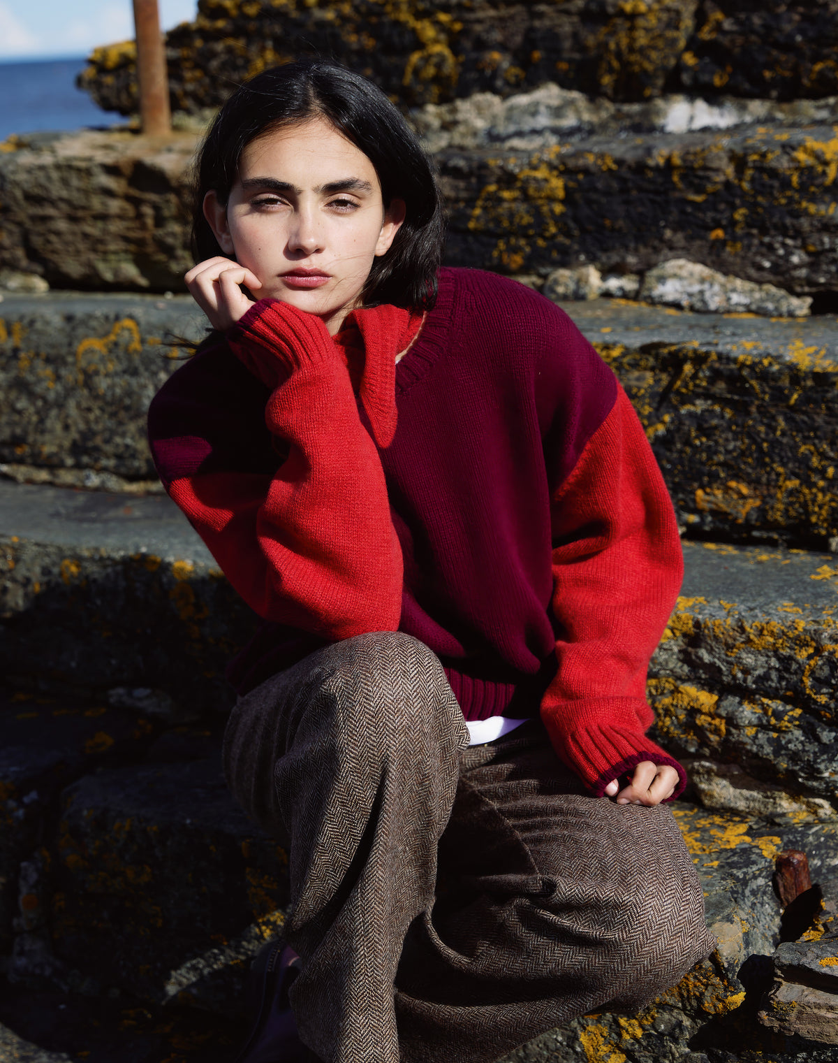 Supersoft Lambswool Colour Block Jumper