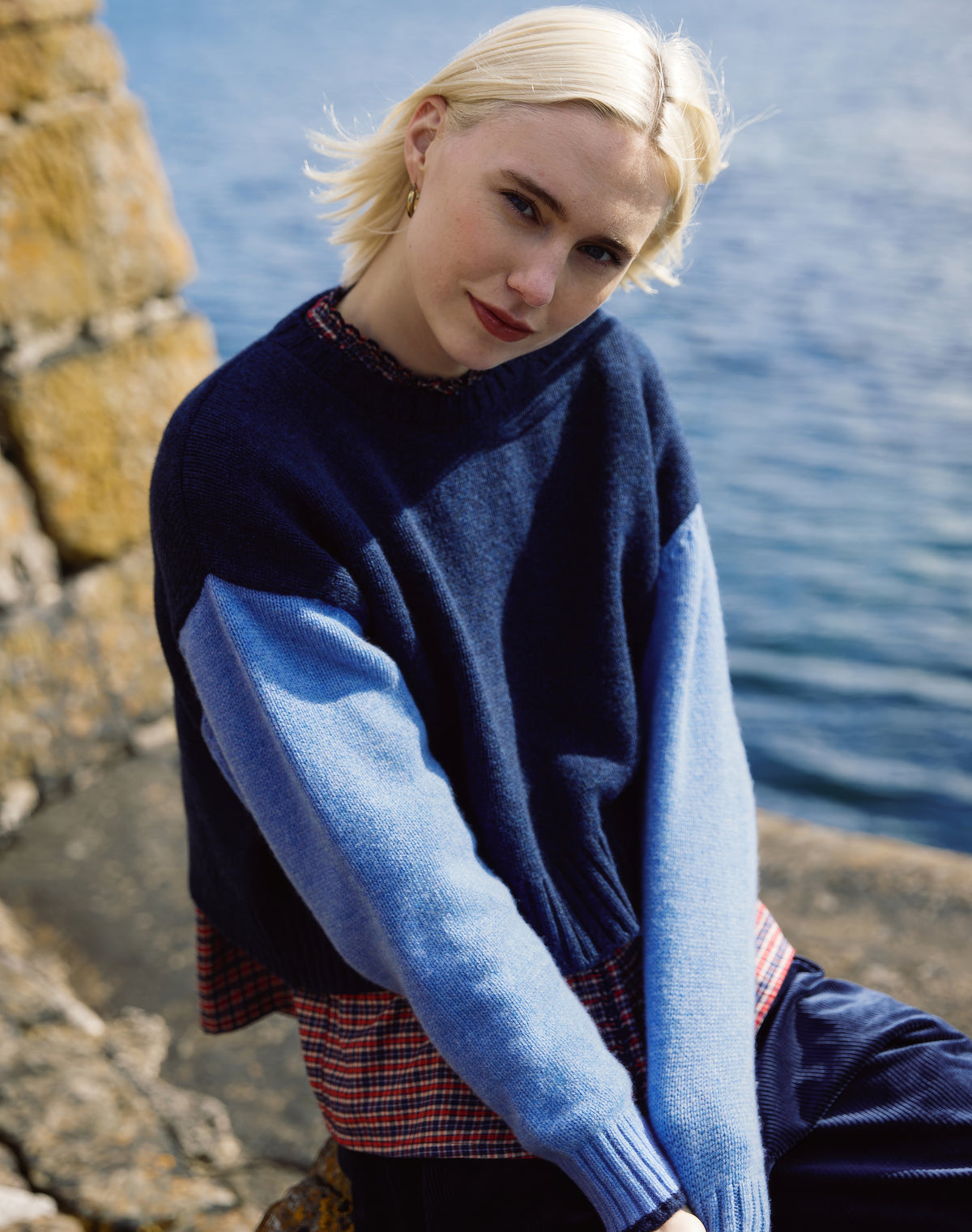 Supersoft Lambswool Colour Block Jumper
