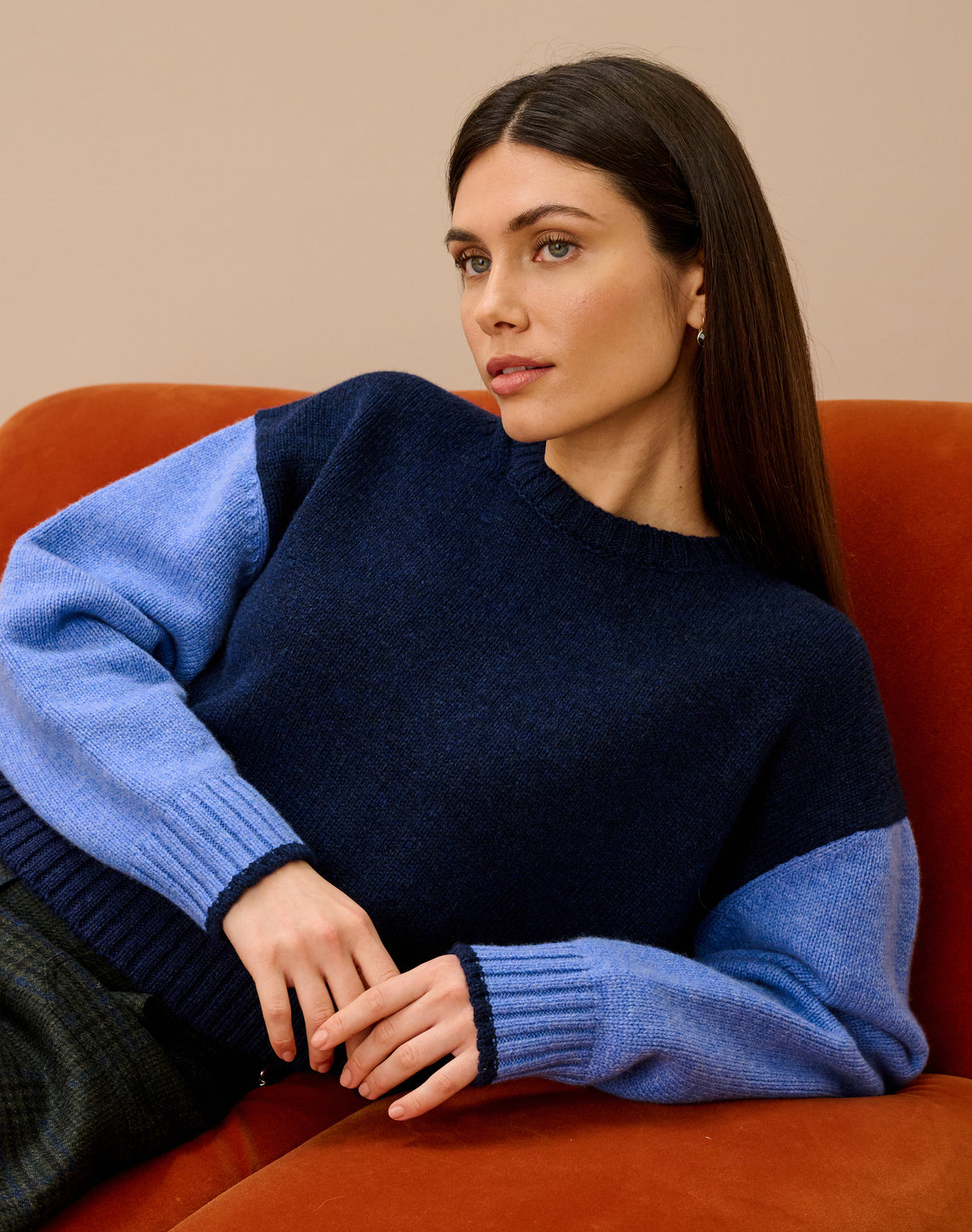 Supersoft Lambswool Colour Block Jumper
