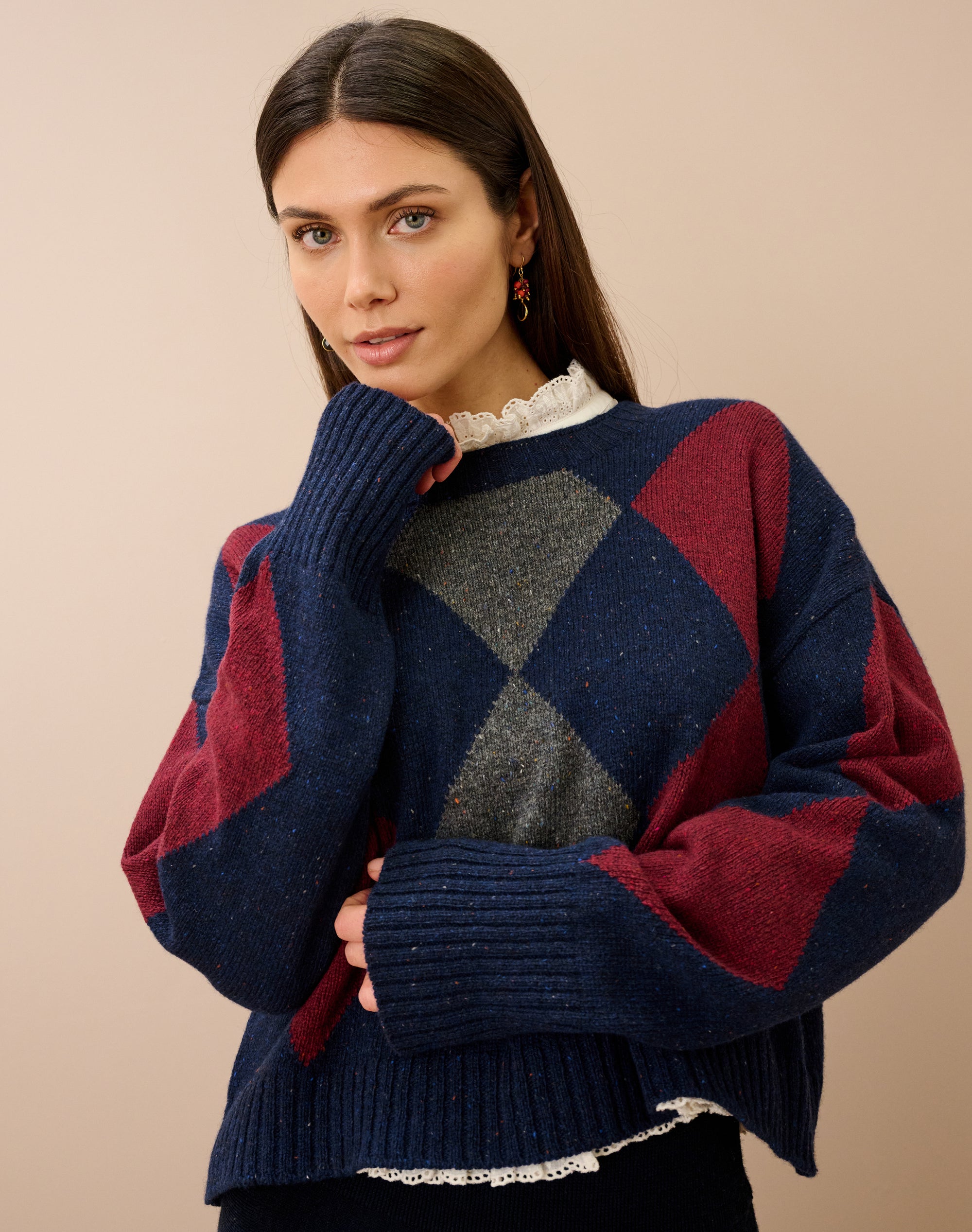 Wool Donegal Argyle Jumper