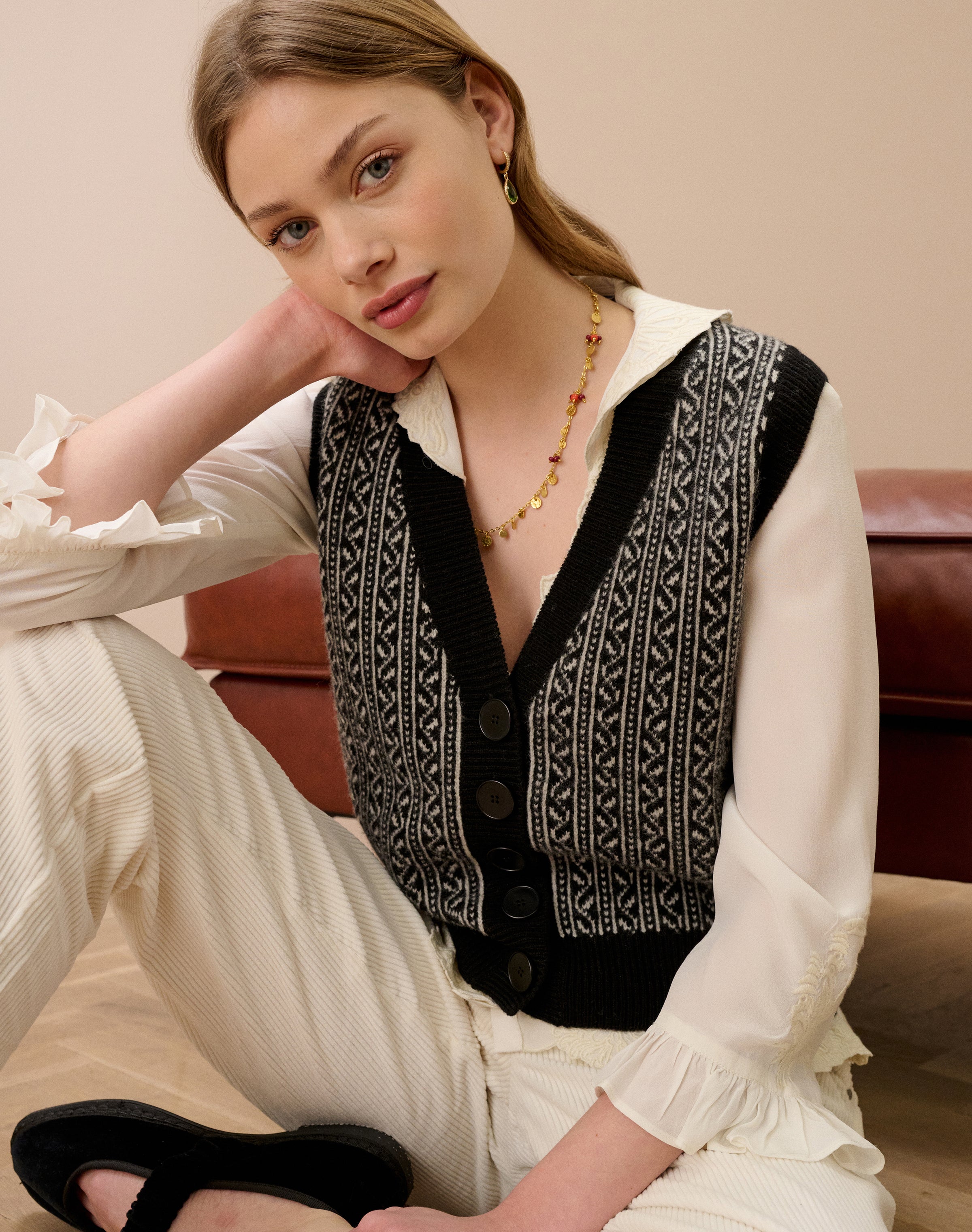Supersoft Lambswool Folk Waistcoat