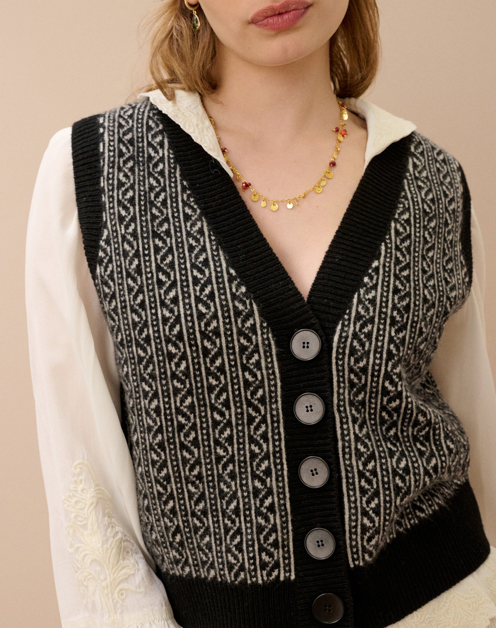 Supersoft Lambswool Folk Waistcoat