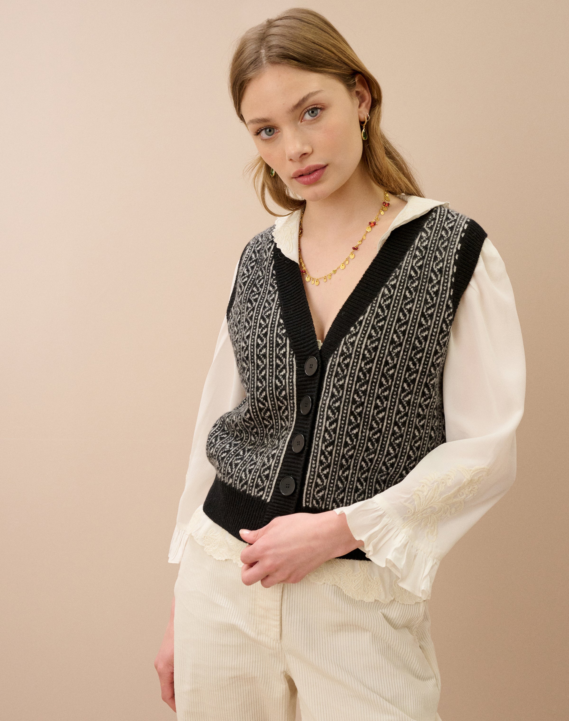 Supersoft Lambswool Folk Waistcoat