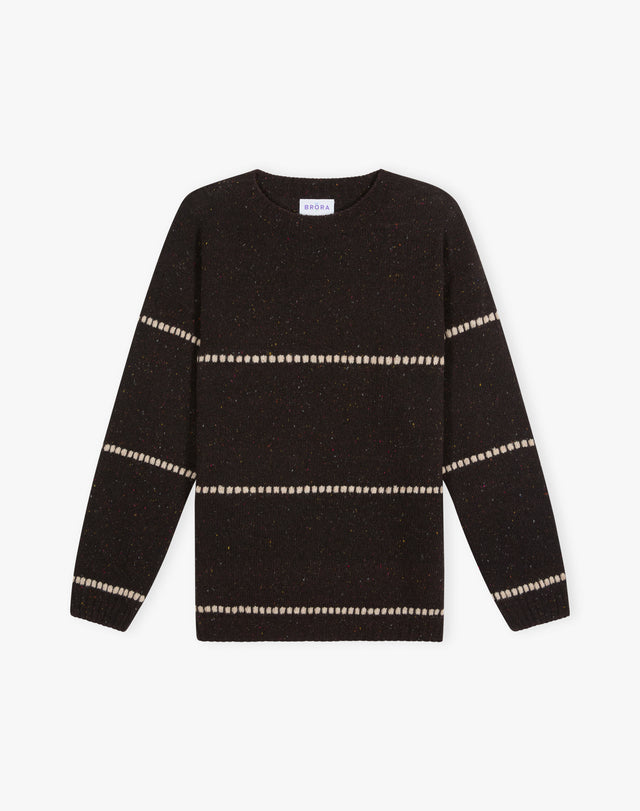 Wool Donegal Textured Stripe Jumper