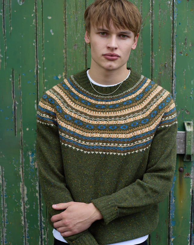 Wool Donegal Fair Isle Yoke Jumper