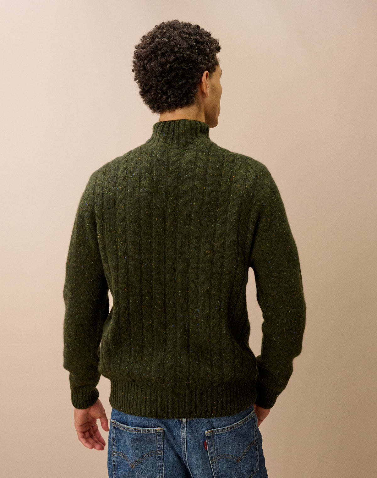 Wool Donegal Cable Poloneck
