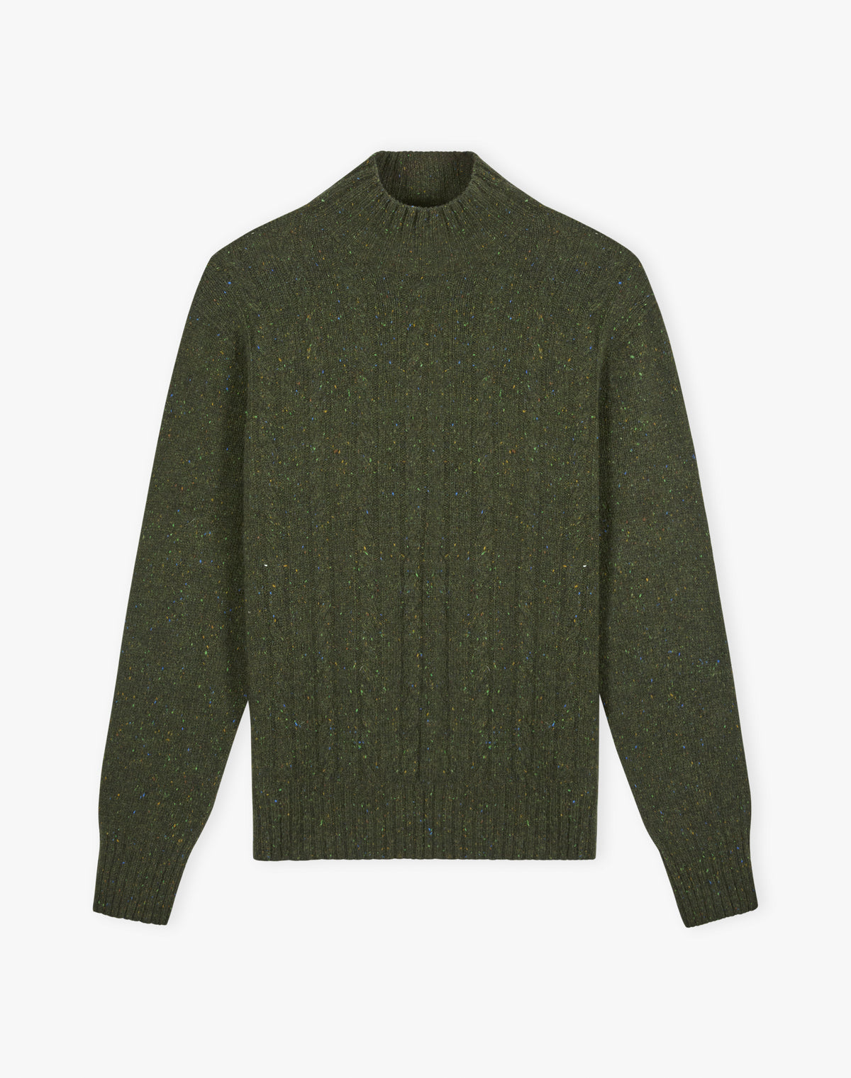 Wool Donegal Cable Poloneck