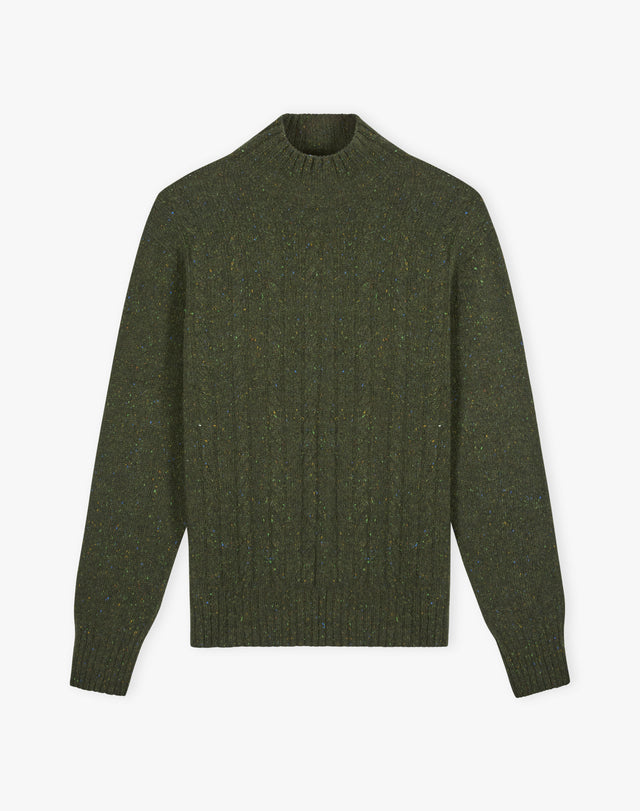 Wool Donegal Cable Poloneck