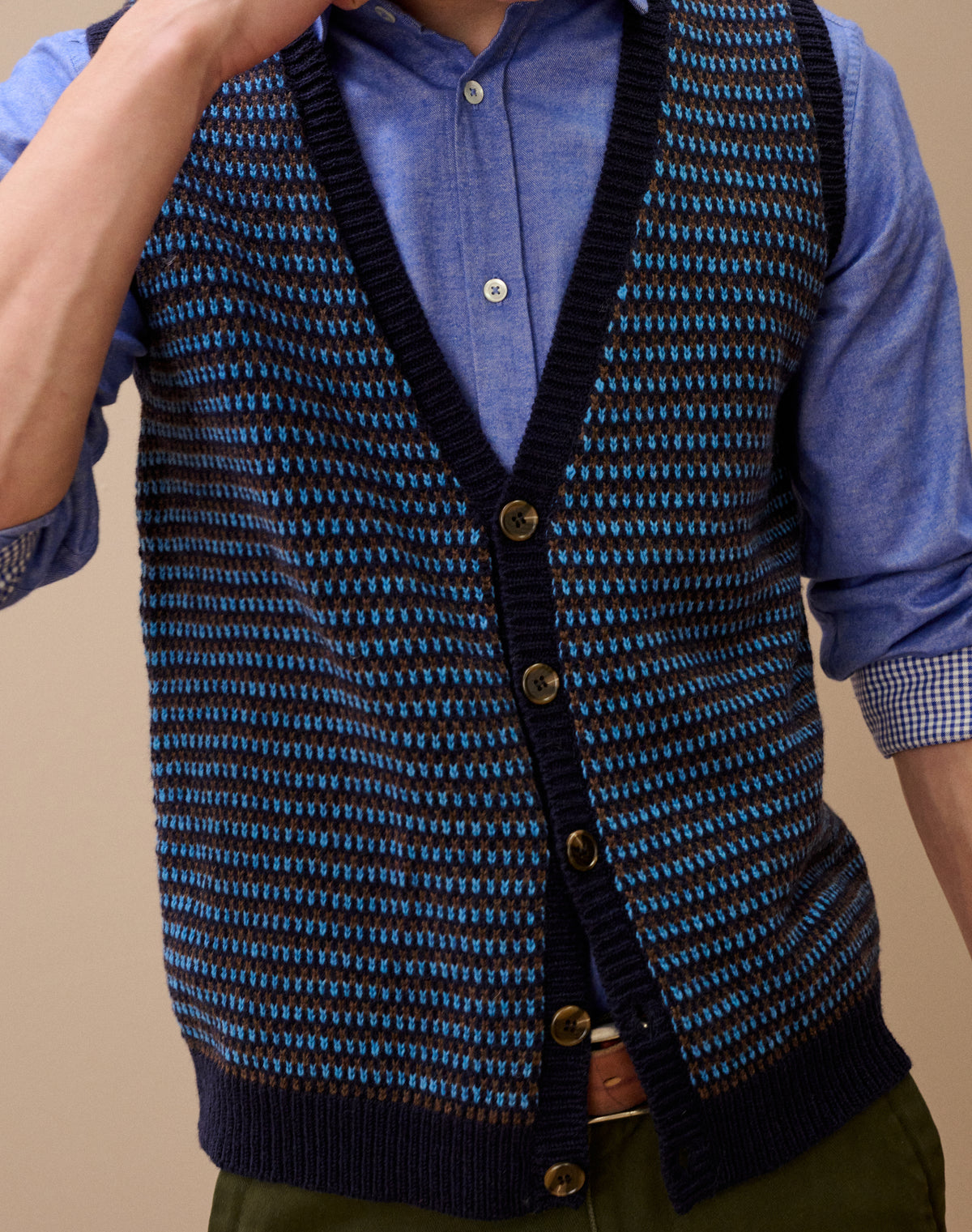 Merino Lambswool Birdseye Waistcoat