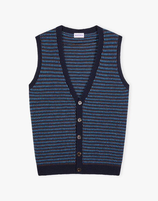 Merino Lambswool Birdseye Waistcoat