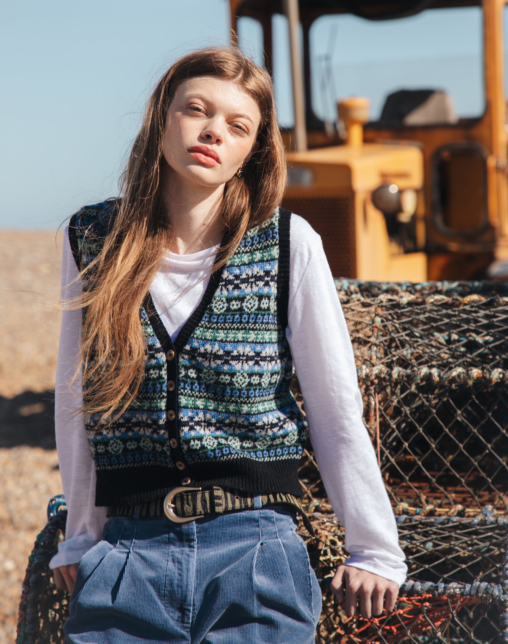 Linen Knit Boat Neck T-Shirt