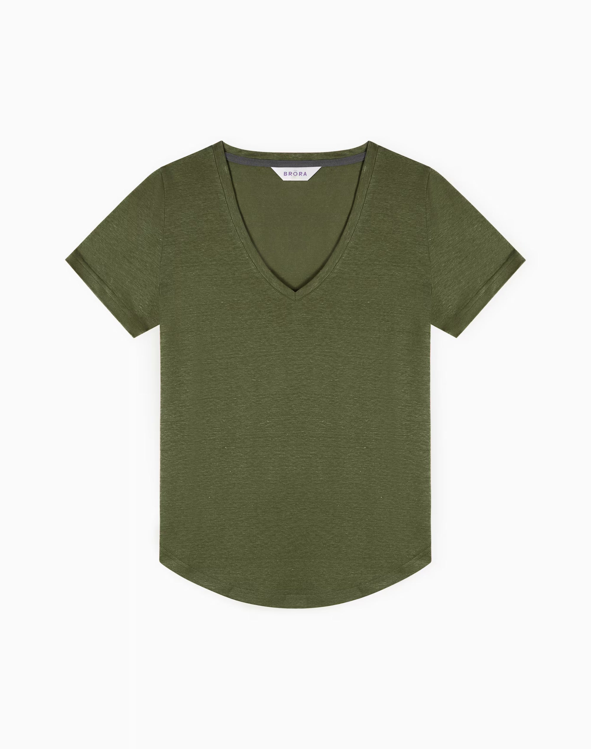 Linen Knit V Neck T-Shirt