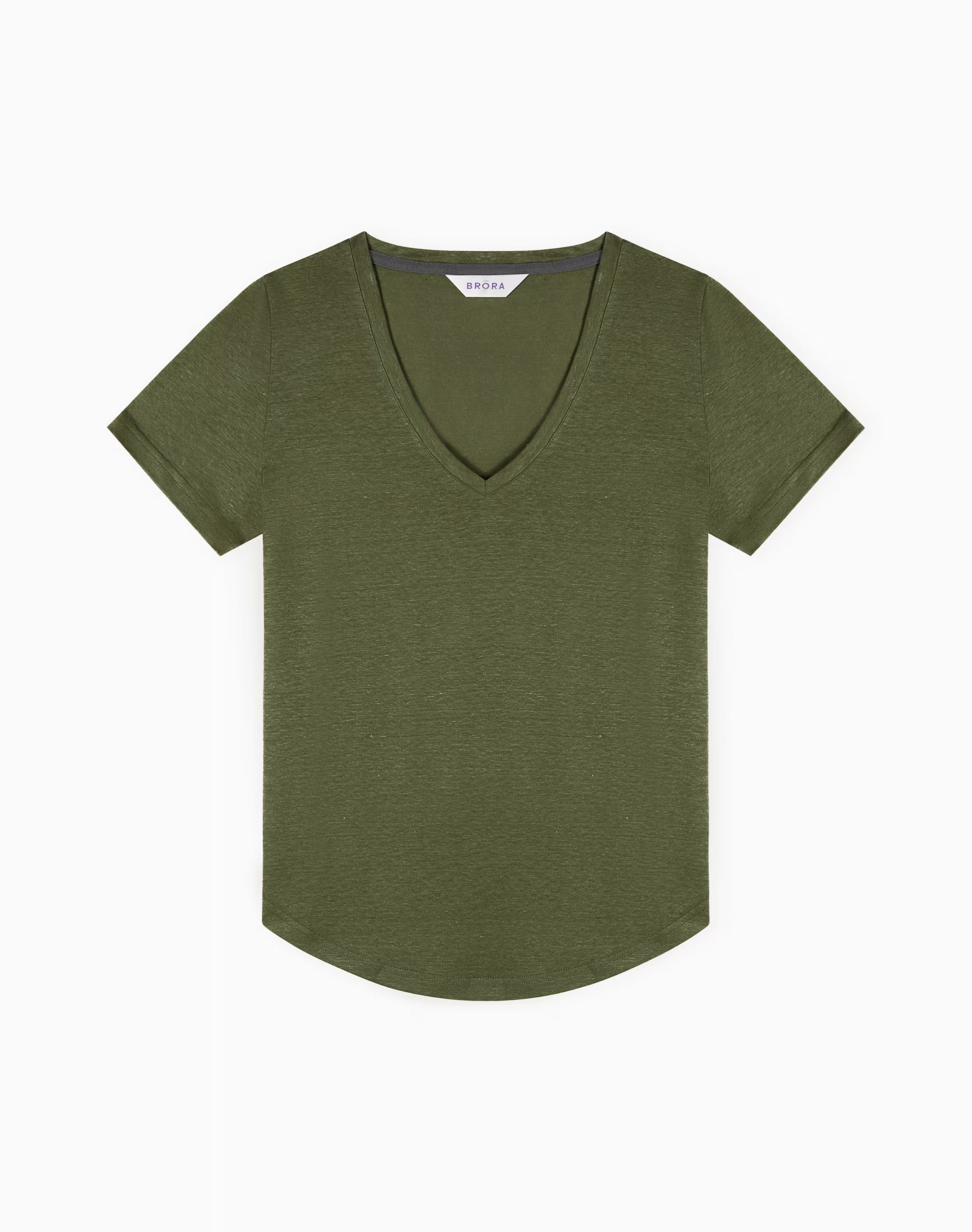 Linen Knit V Neck T-Shirt