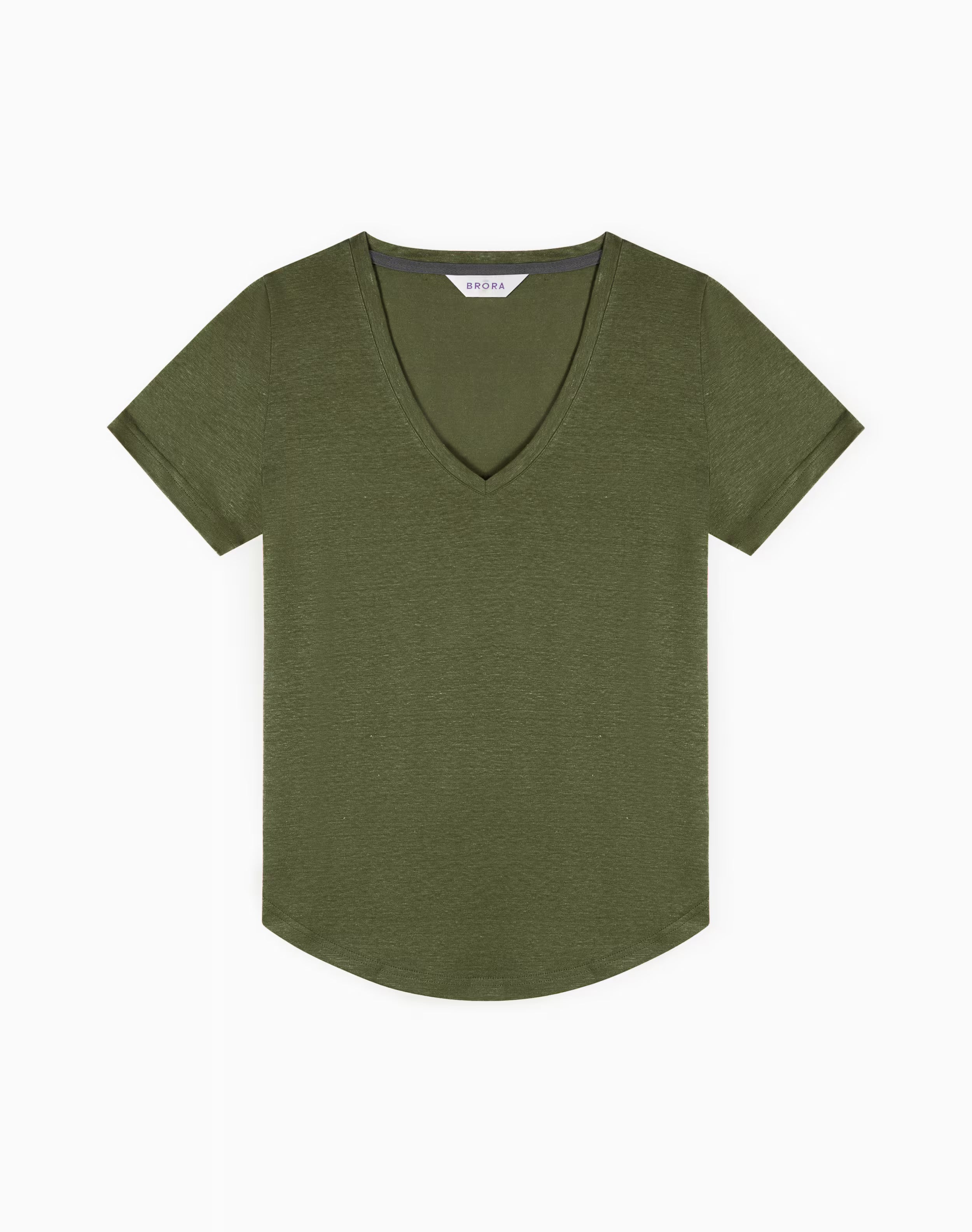 Linen Knit V Neck T-Shirt