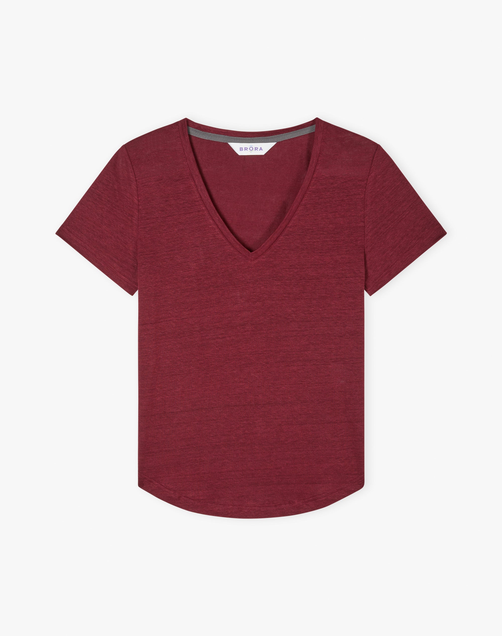 Linen Knit V Neck T-Shirt