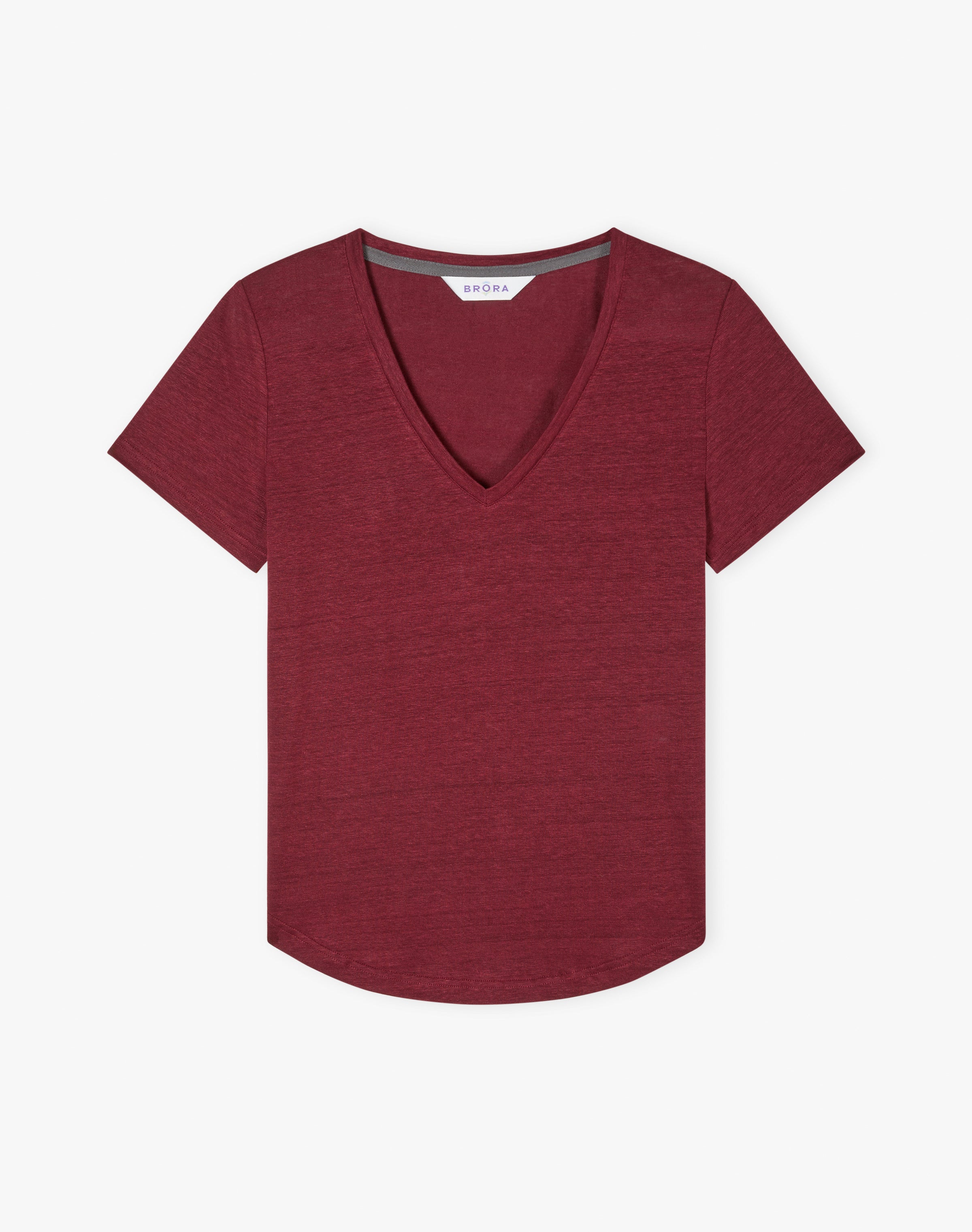 Linen Knit V Neck T-Shirt