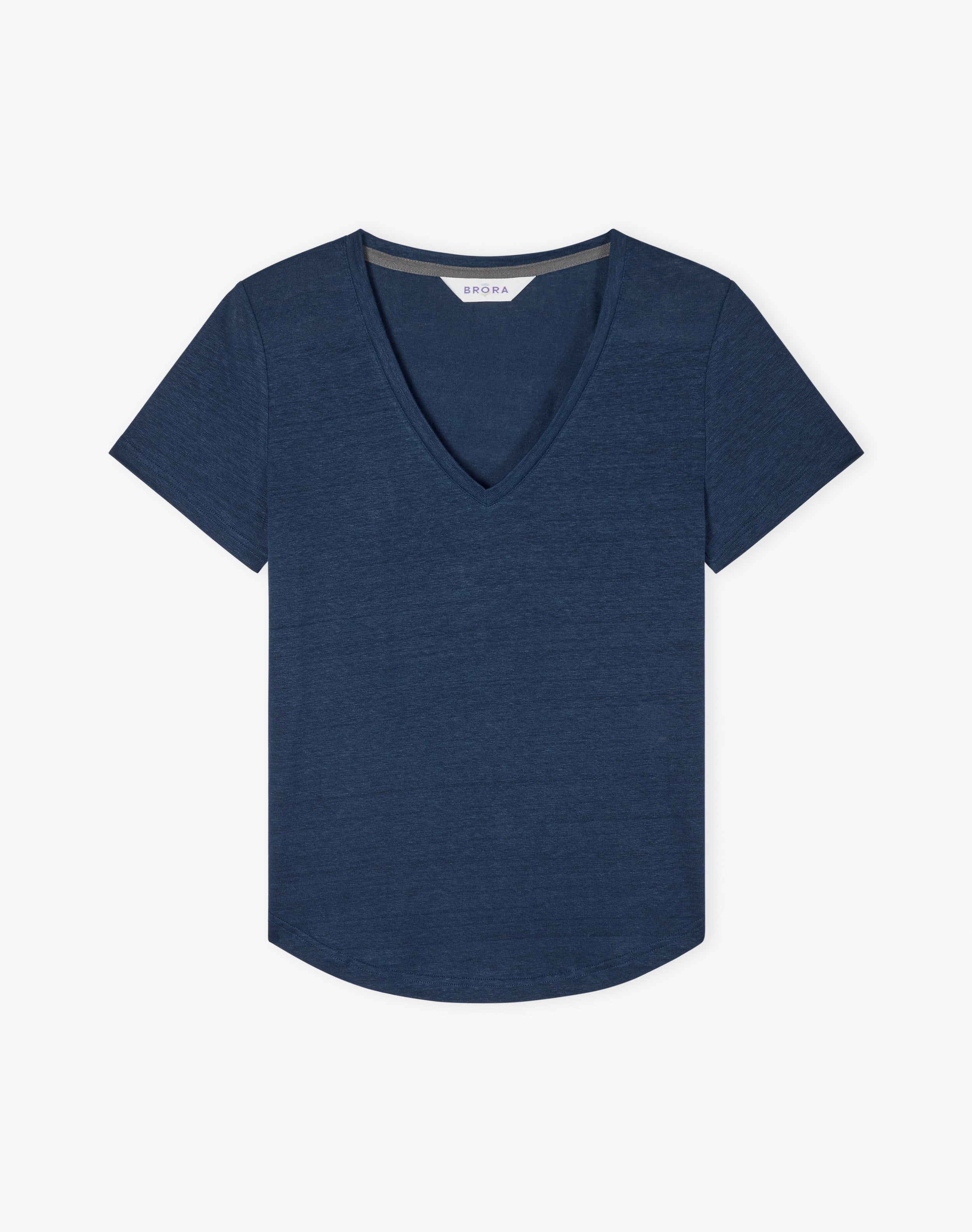Linen Knit V Neck T-Shirt