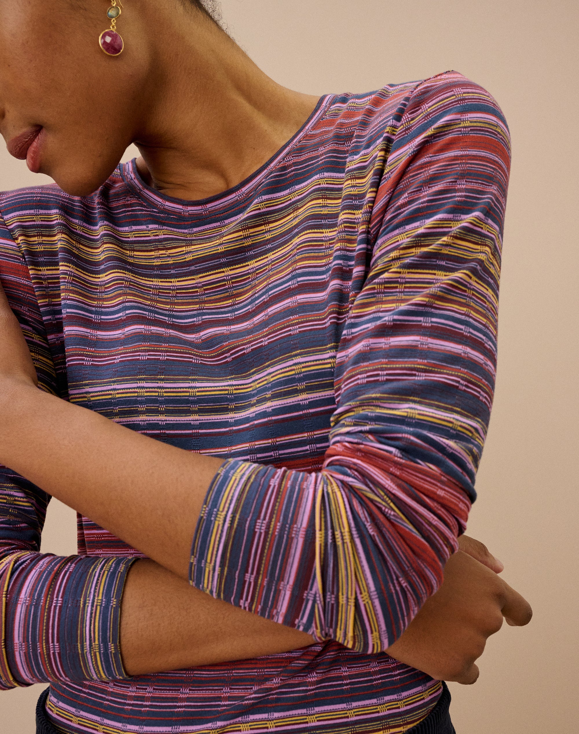 Fine Stripe Jersey T-Shirt