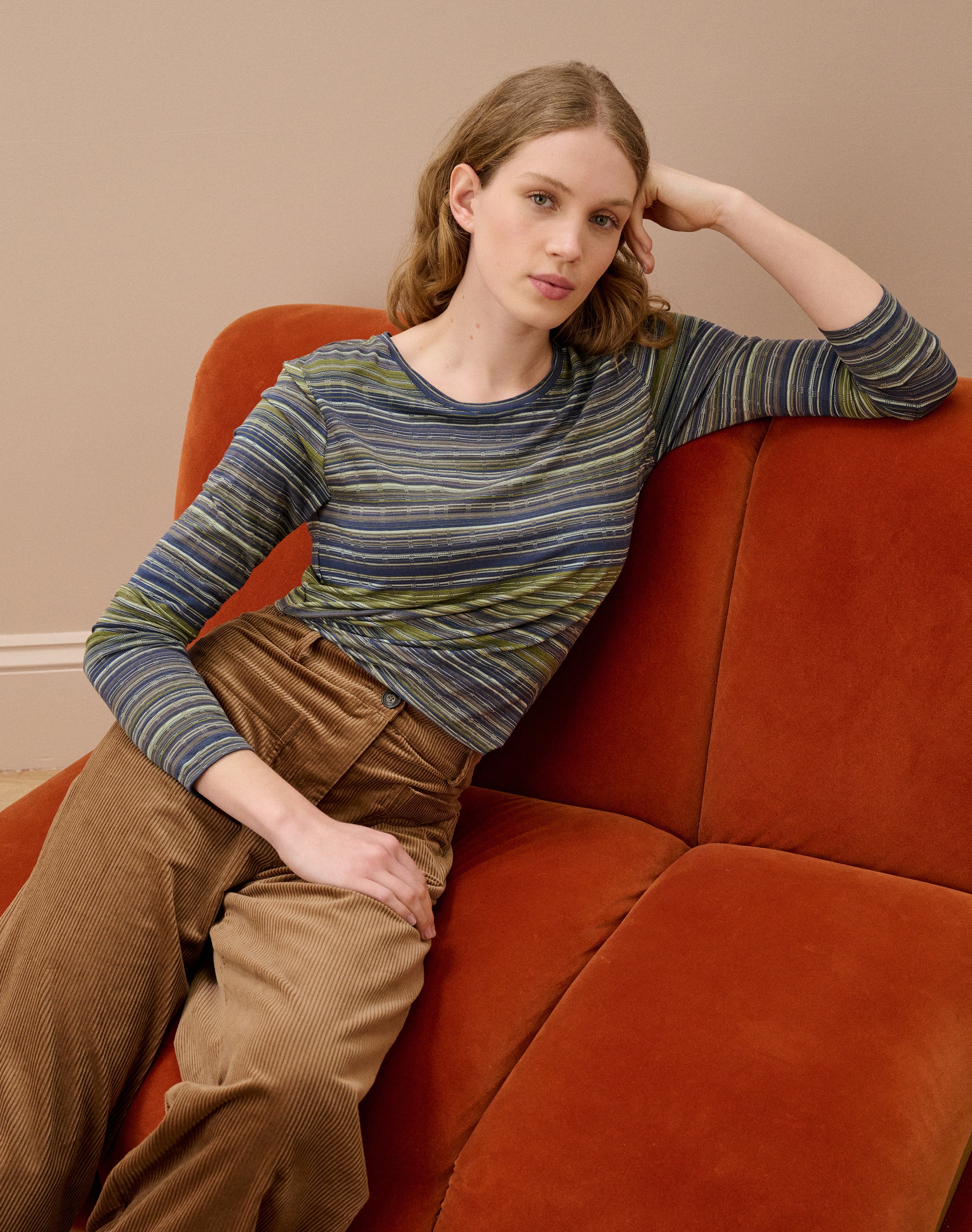Fine Stripe Jersey T-Shirt
