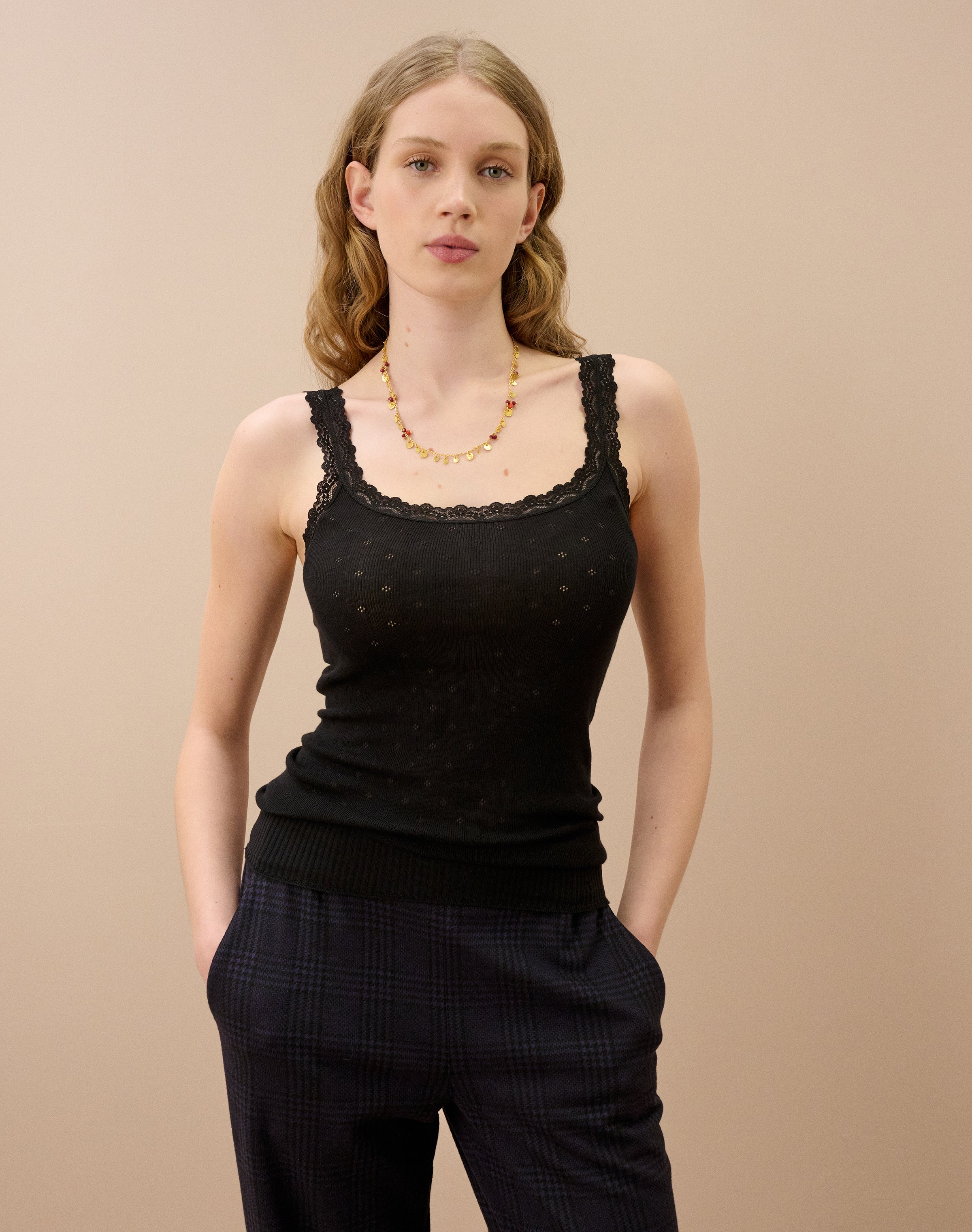 Lace Trim Scoop Camisole