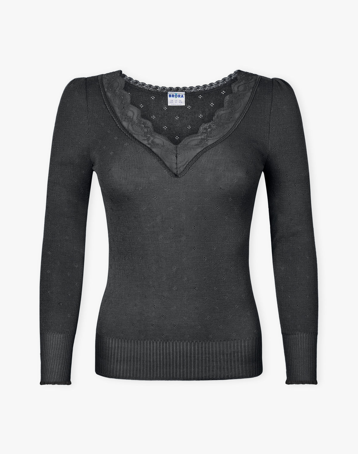 Lace Trim V Neck Top
