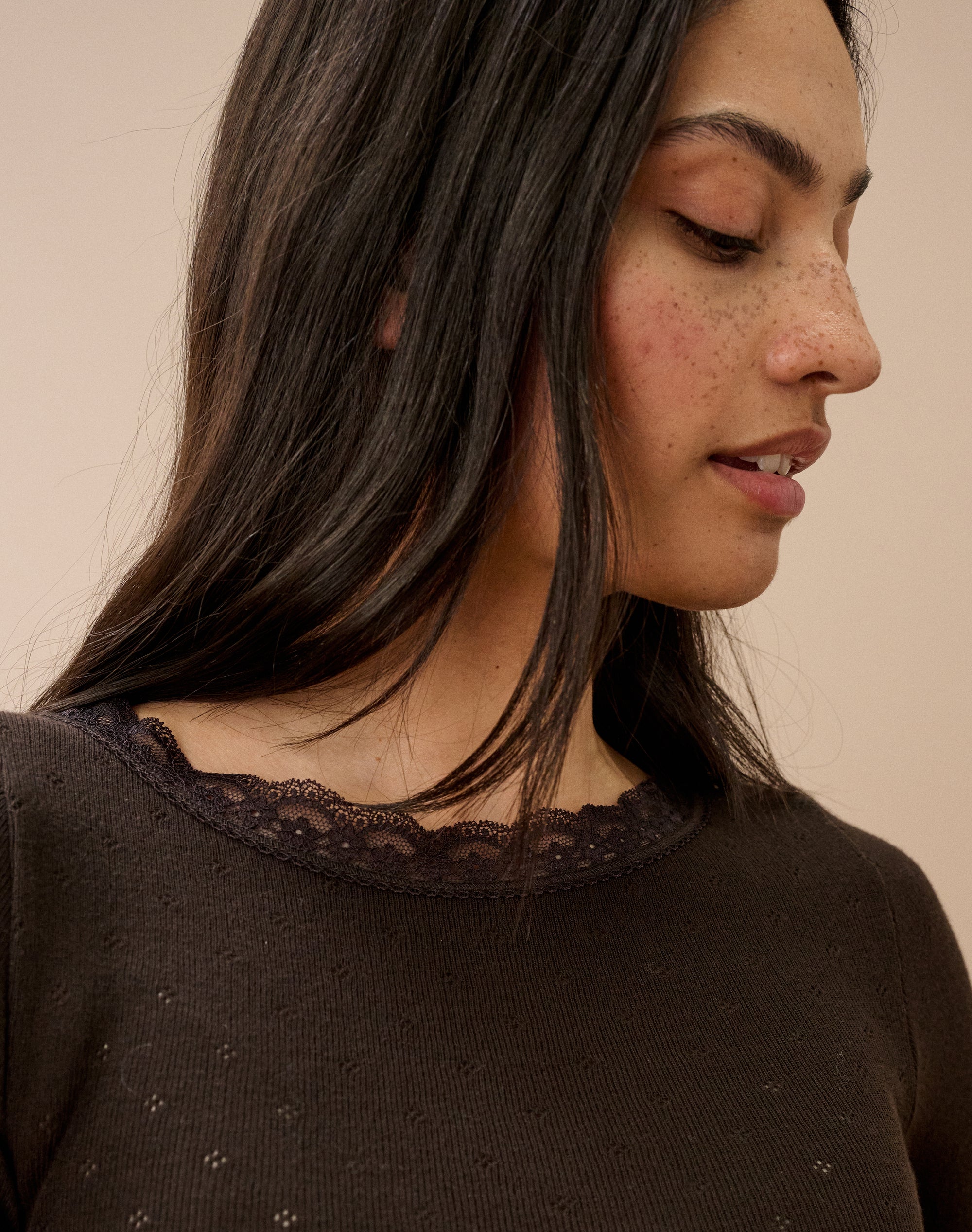 Lace Trim Scoop Neck