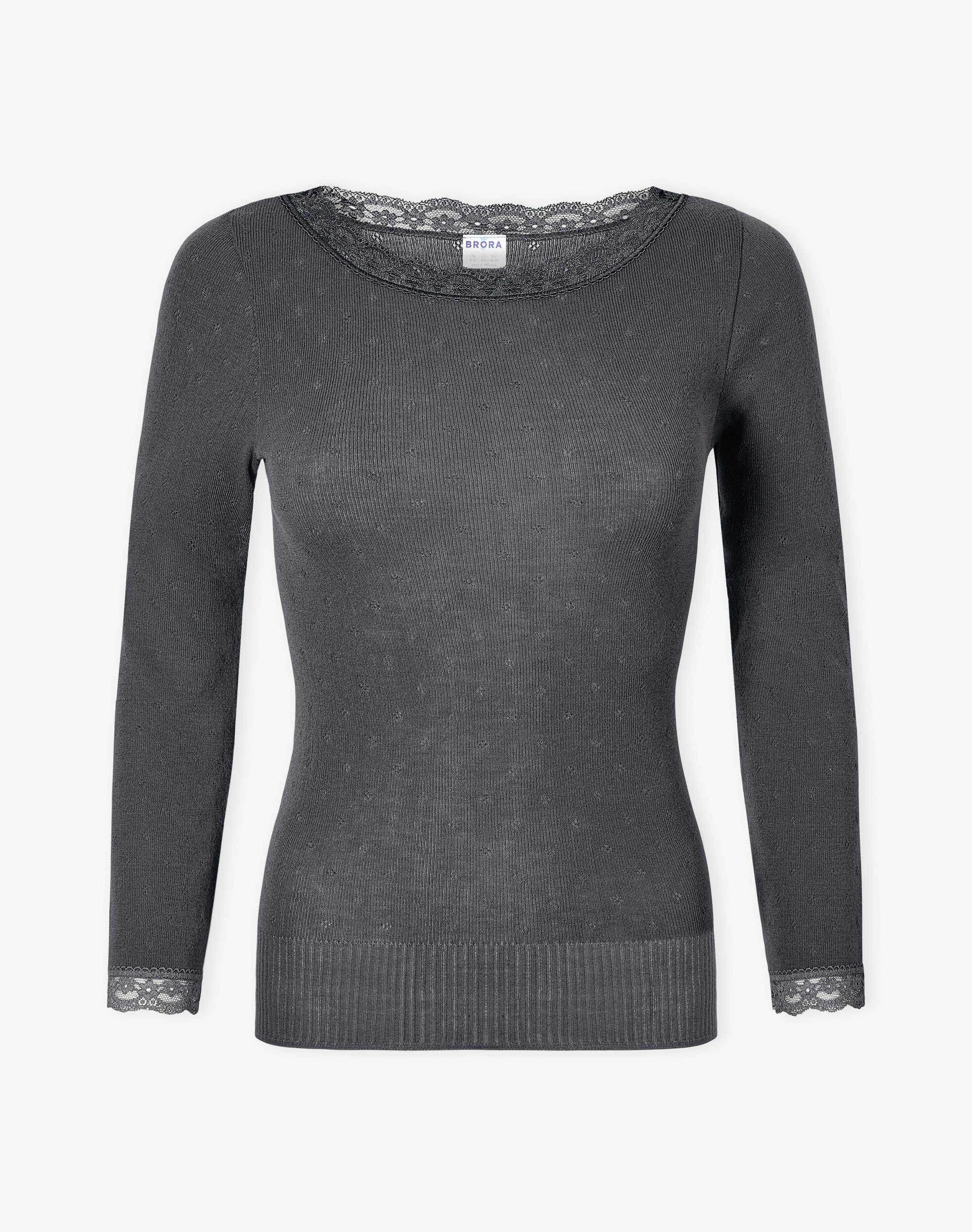 Lace Trim Scoop Neck