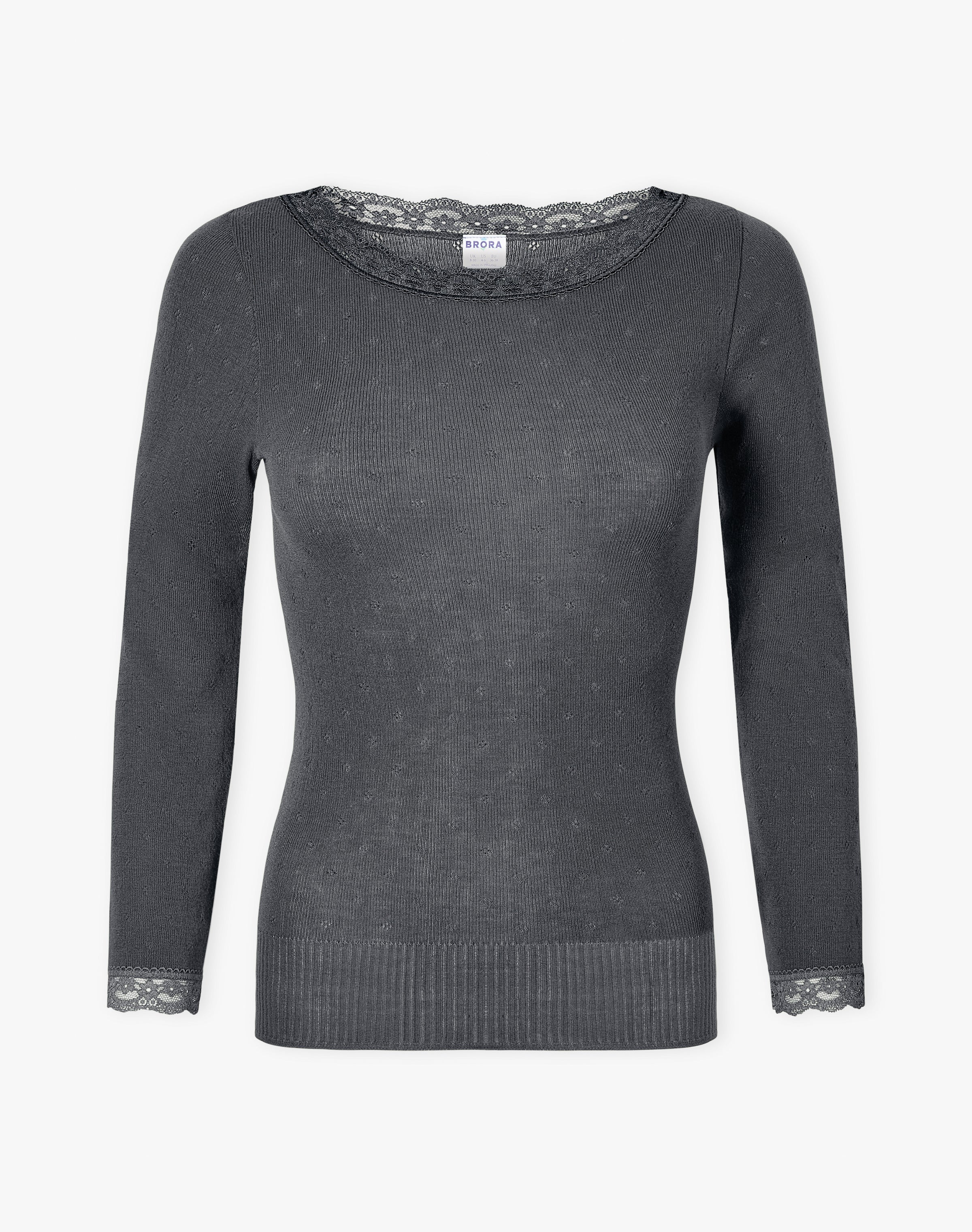 Lace Trim Scoop Neck