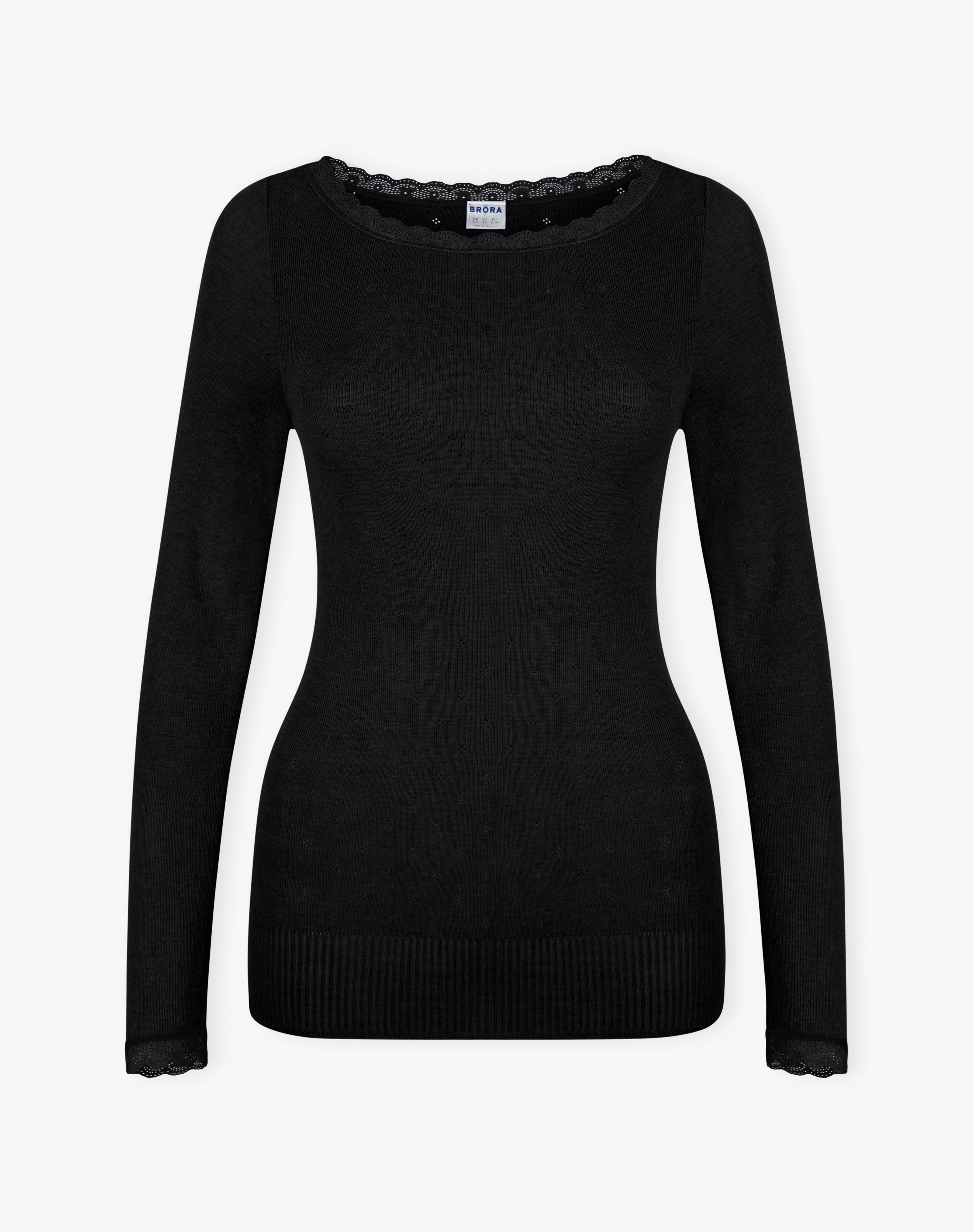 Lace Trim Scoop Neck