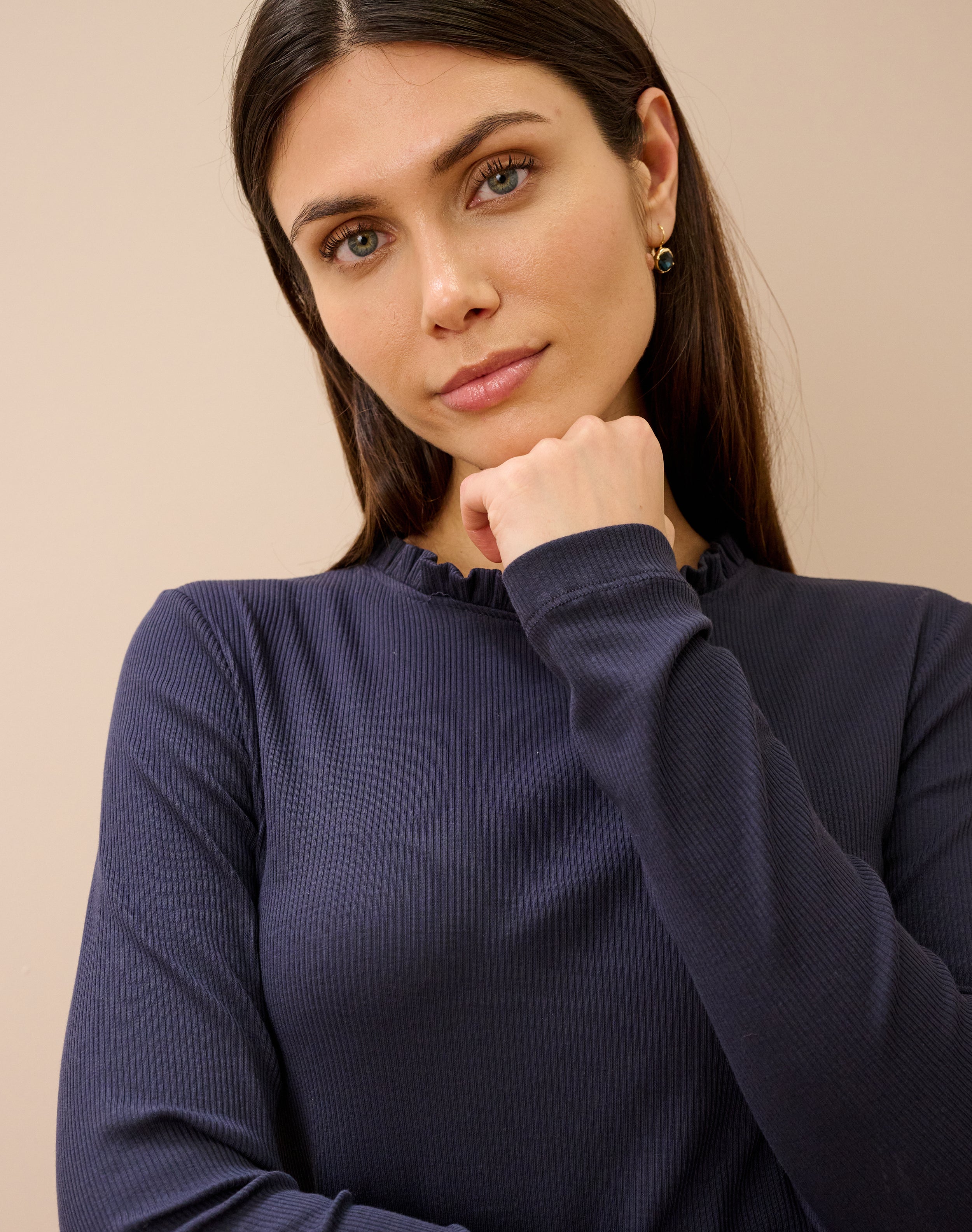 Organic Cotton Ribbed  Jersey Top