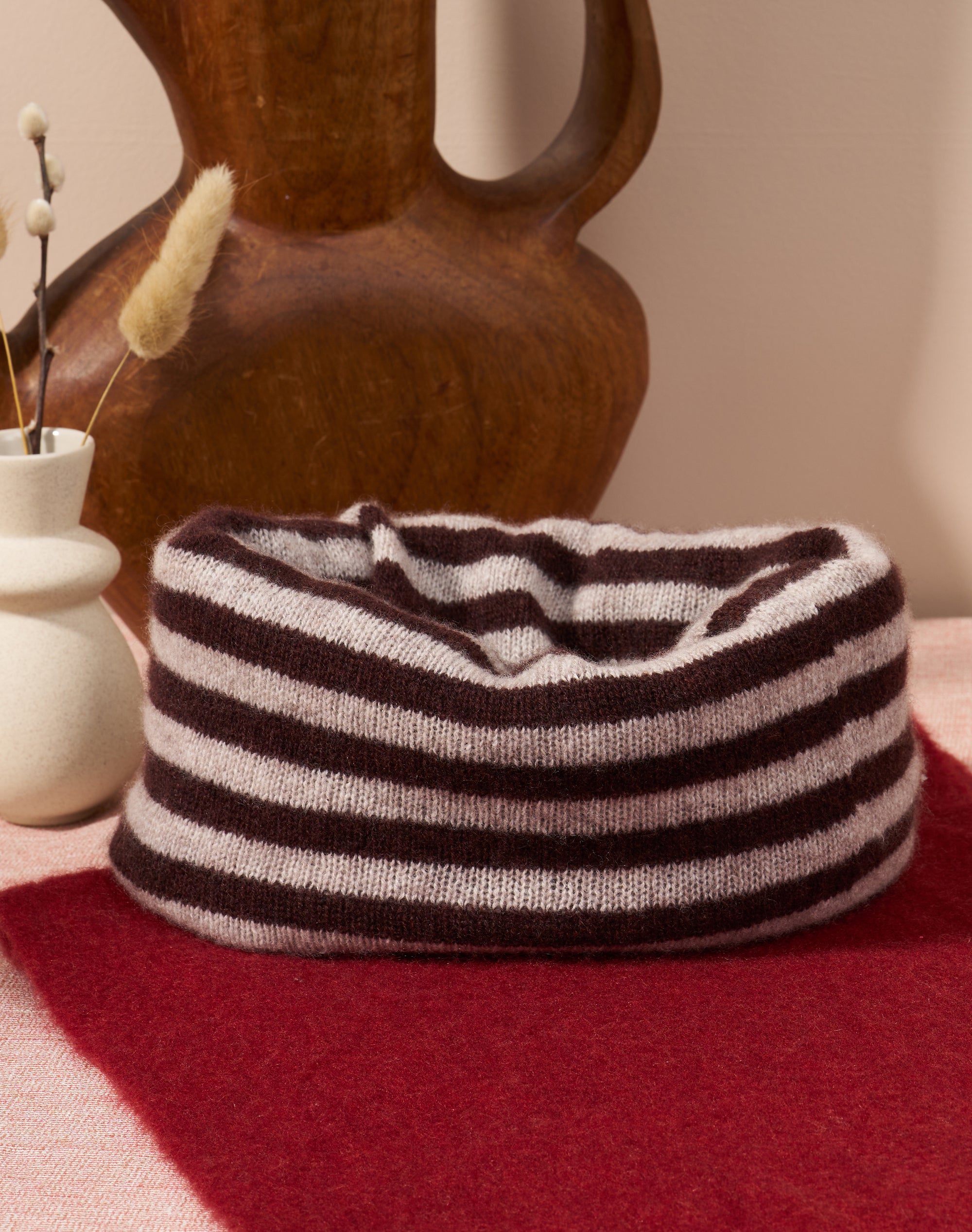 Cashmere Gauzy Stripe Snood