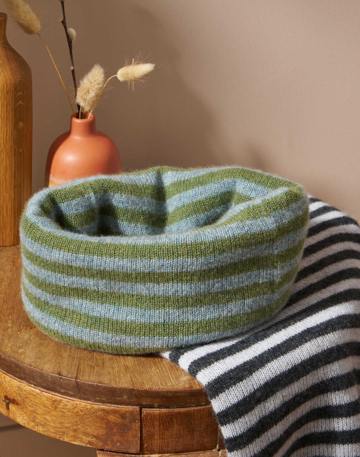 Cashmere Gauzy Stripe Snood