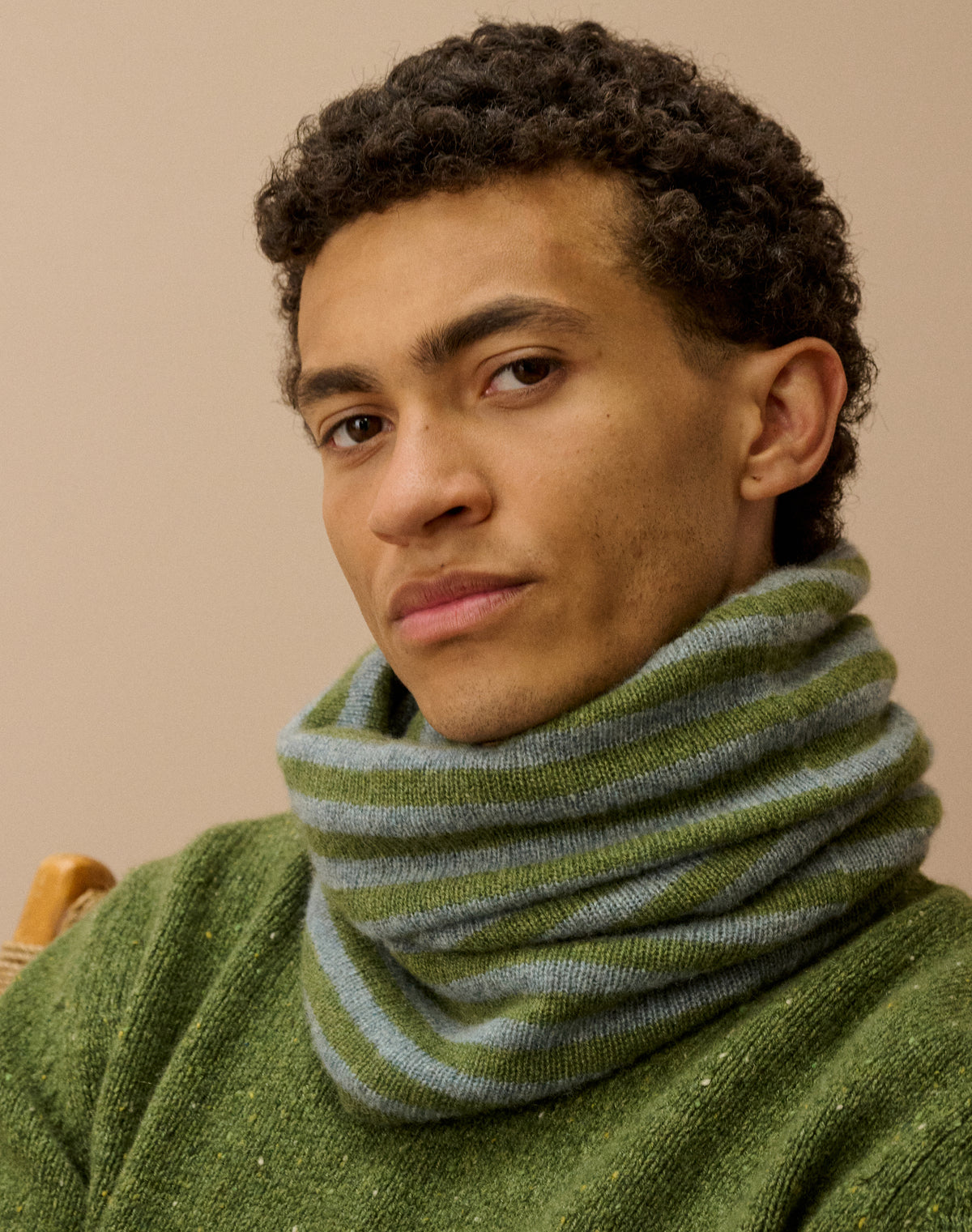Cashmere Gauzy Stripe Snood