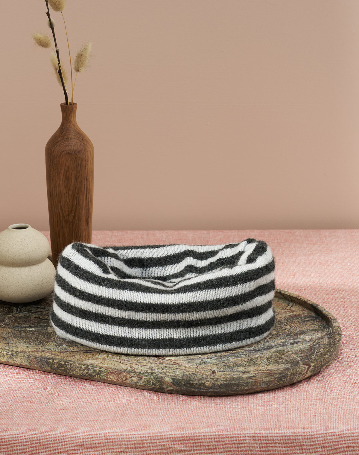 Cashmere Gauzy Stripe Snood