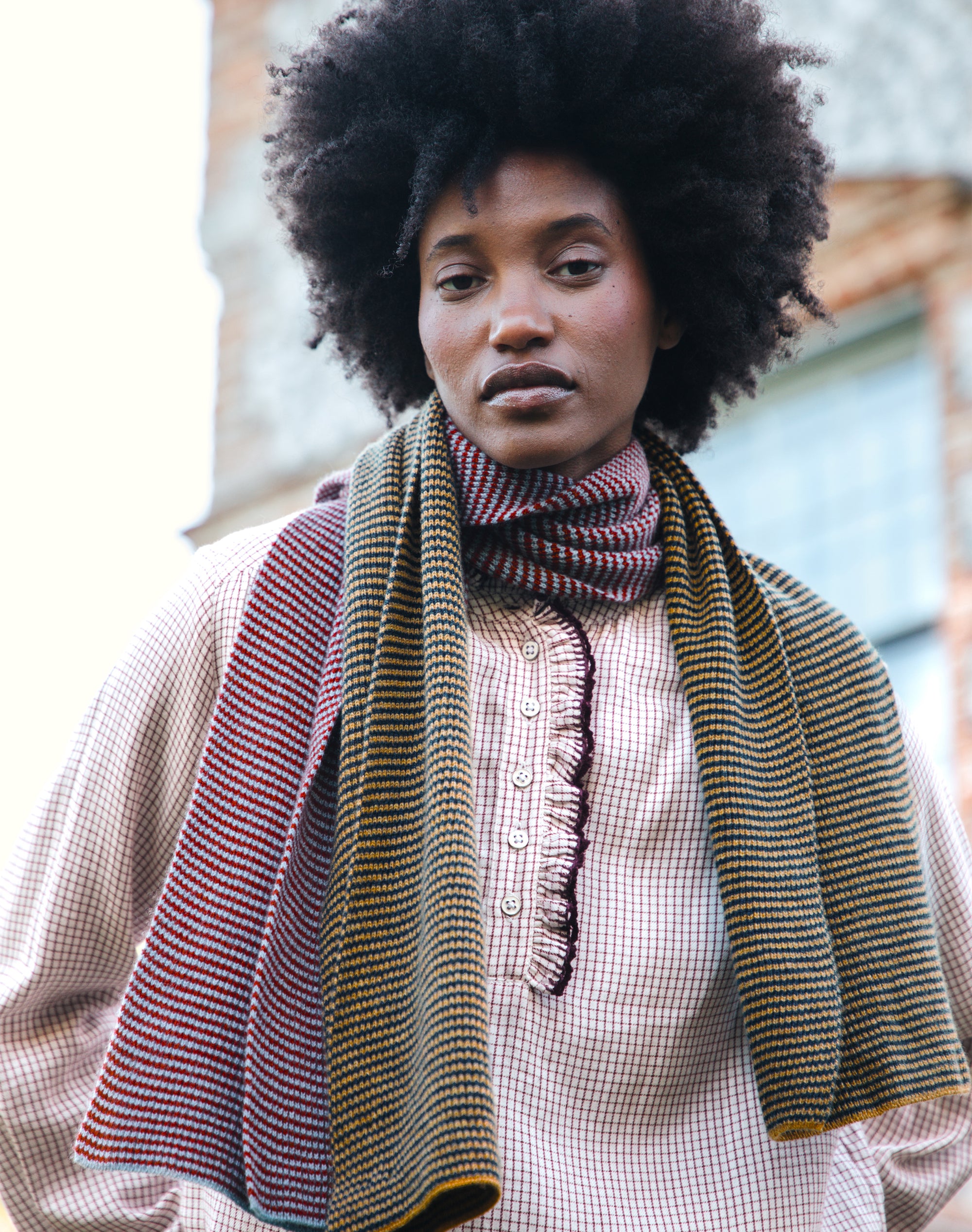 Cashmere Fine Stripe Scarf